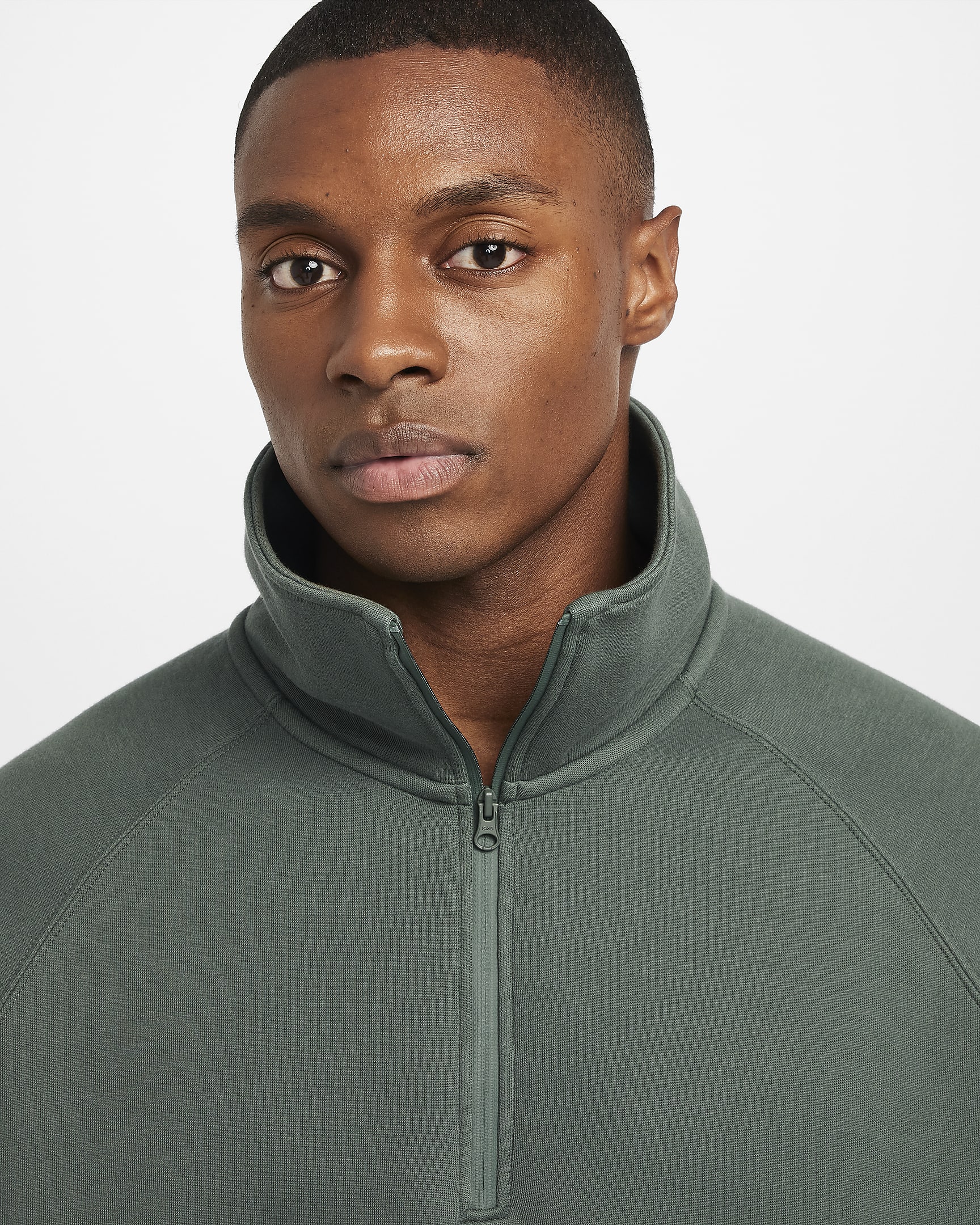 Nike Tech Men's Fleece Half-Zip Top - Vintage Green/Vintage Green