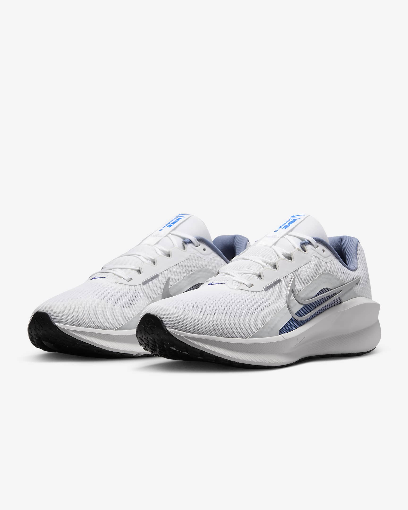 Nike Downshifter 13 Men's Road Running Shoes - White/Ashen Slate/Photon Dust/Metallic Silver