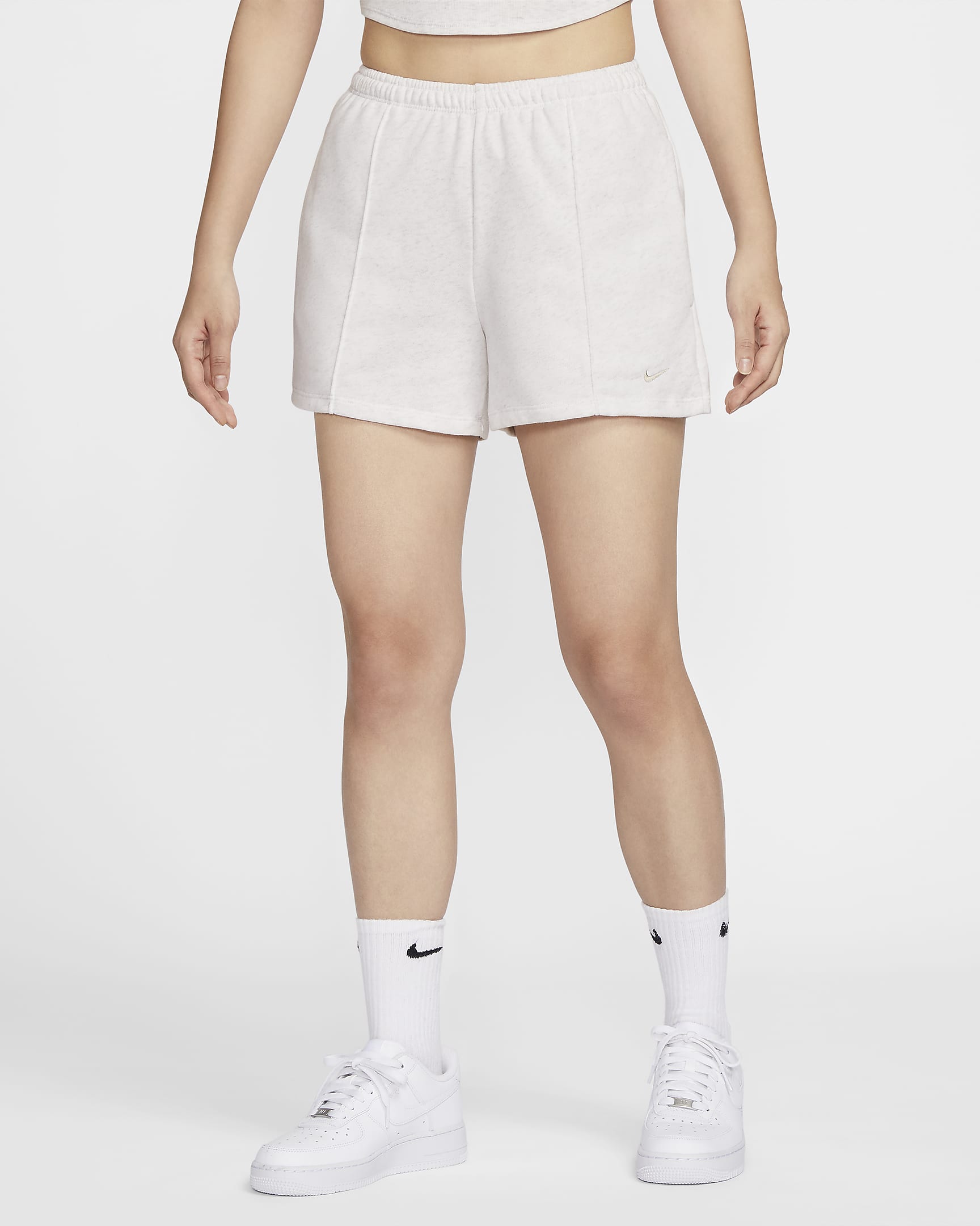 Nike Sportswear Chill Terry Women's Mid-Rise 10cm (approx.) French Terry Shorts - Birch Heather/Light Orewood Brown