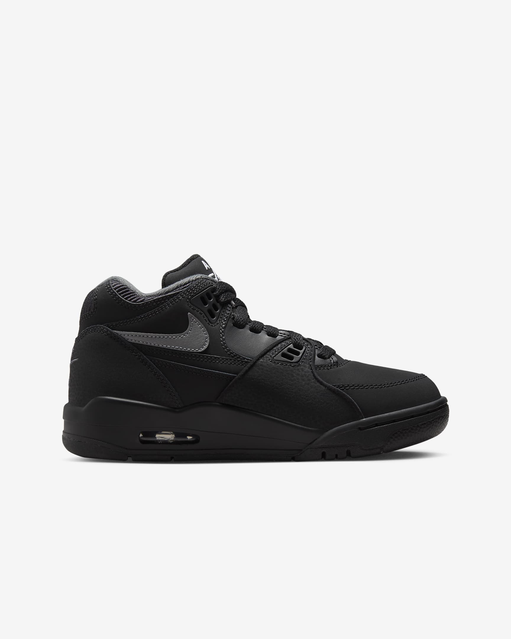 Nike Air Flight 89 Older Kids' Shoes - Black/White/Neutral Grey