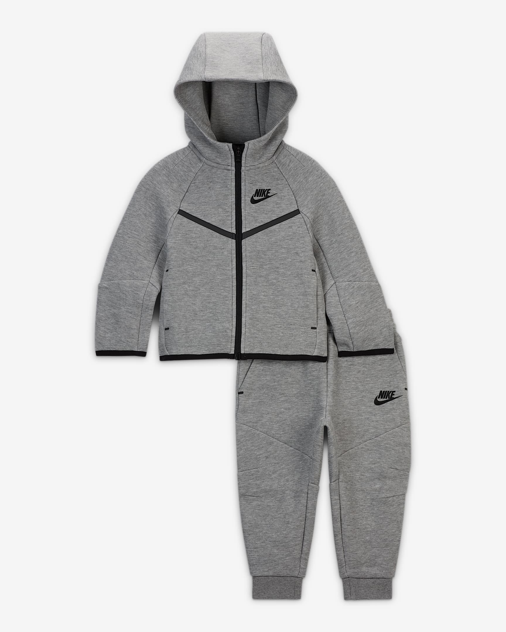 Nike Sportswear Conjunto de dos piezas Tech Fleece con cremallera completa - Bebé - Gris oscuro jaspeado