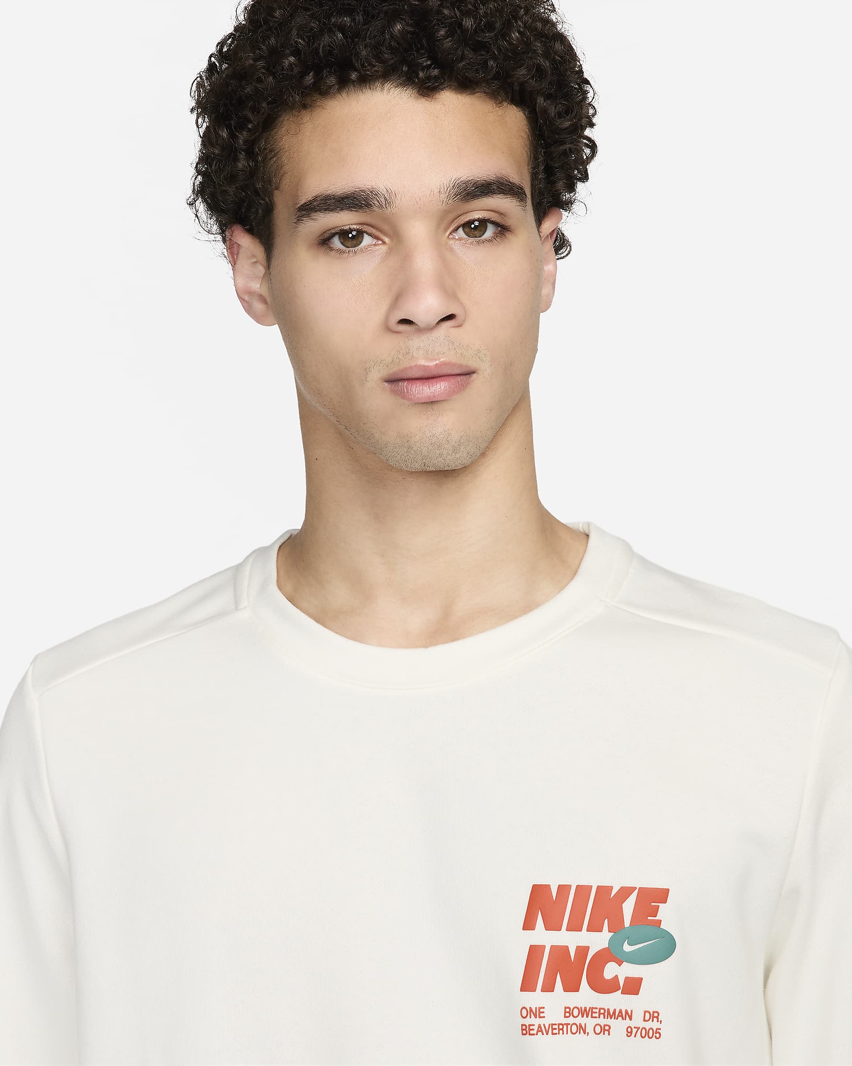 Nike Dri-FIT langermet treningsoverdel i fleece til herre - Sail/Sail/Cosmic Clay