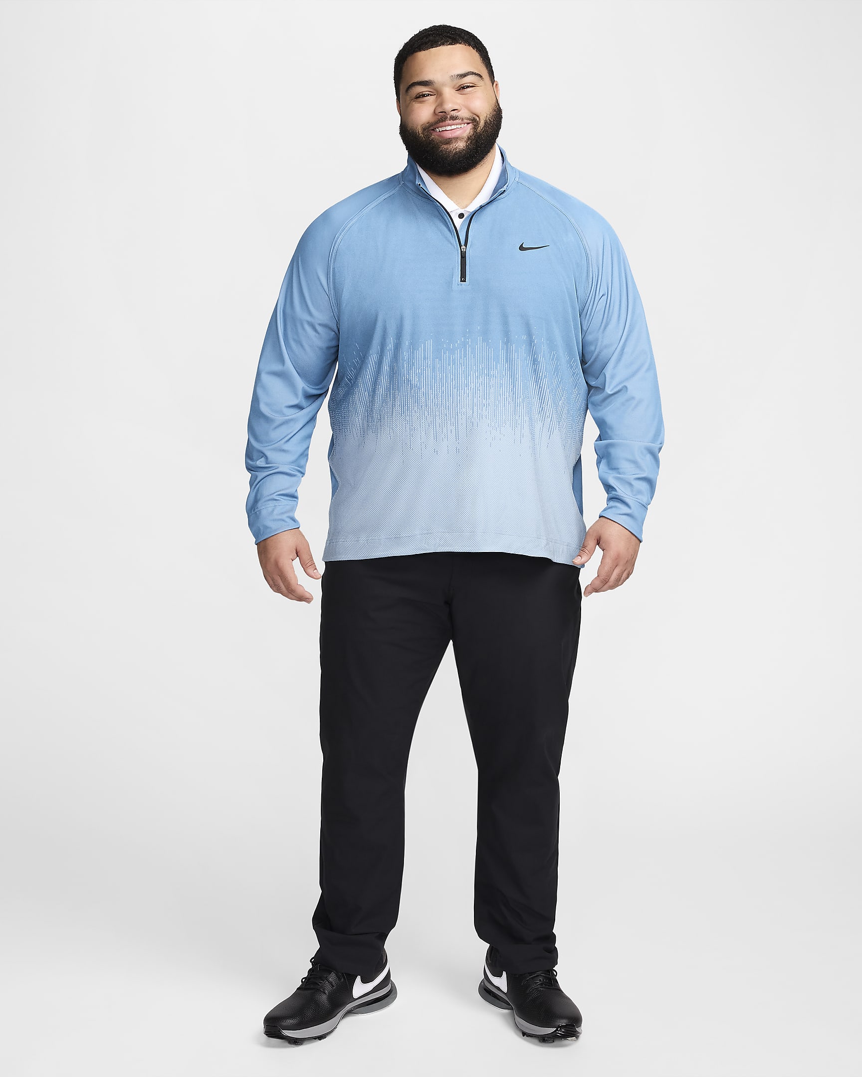 Golftröja Nike Tour Dri-FIT ADV med halv dragkedja för män - Aegean Storm/Glacier Blue/Svart