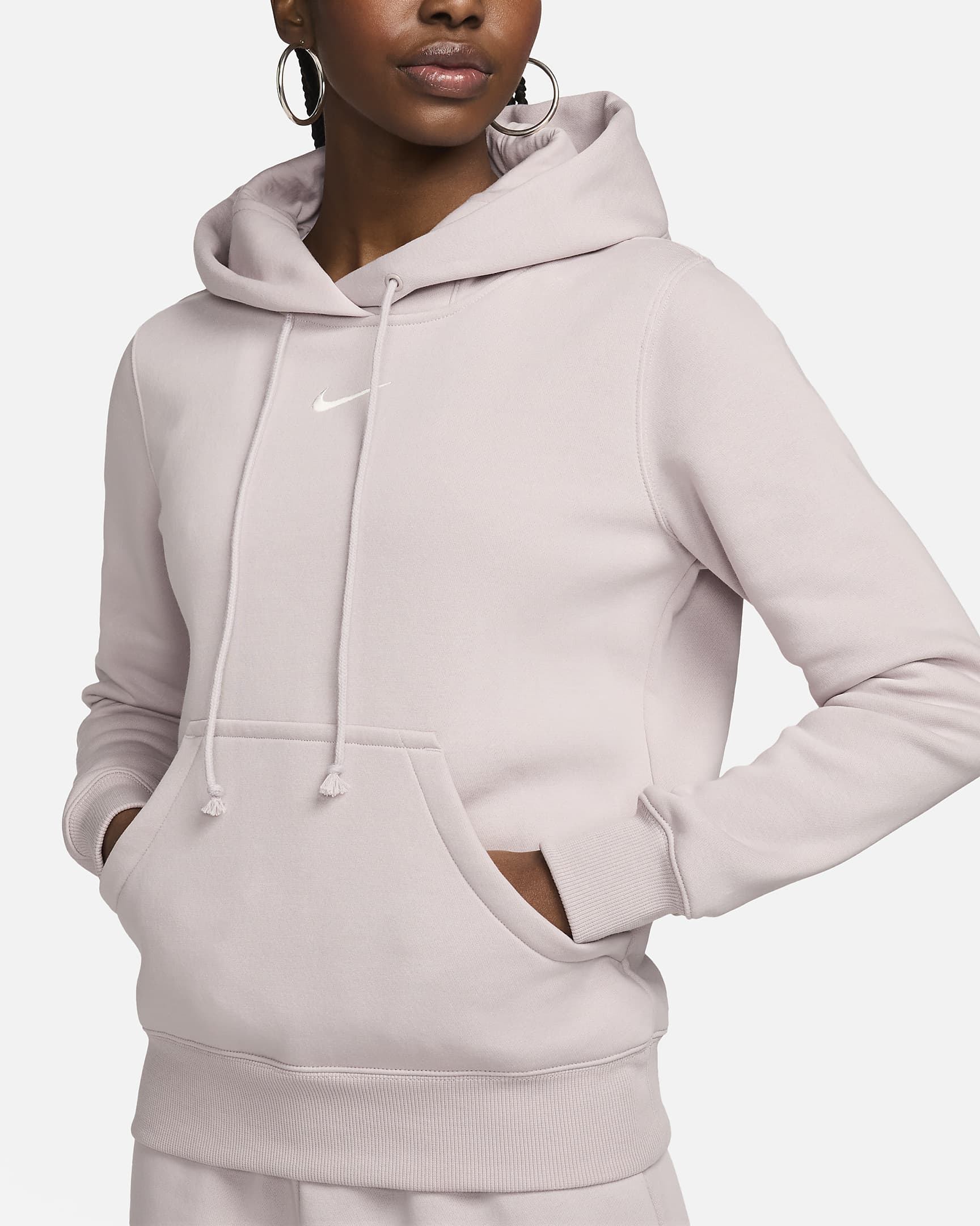 Nike Sportswear Phoenix Fleece Women's Pullover Hoodie - Platinum Violet/Sail