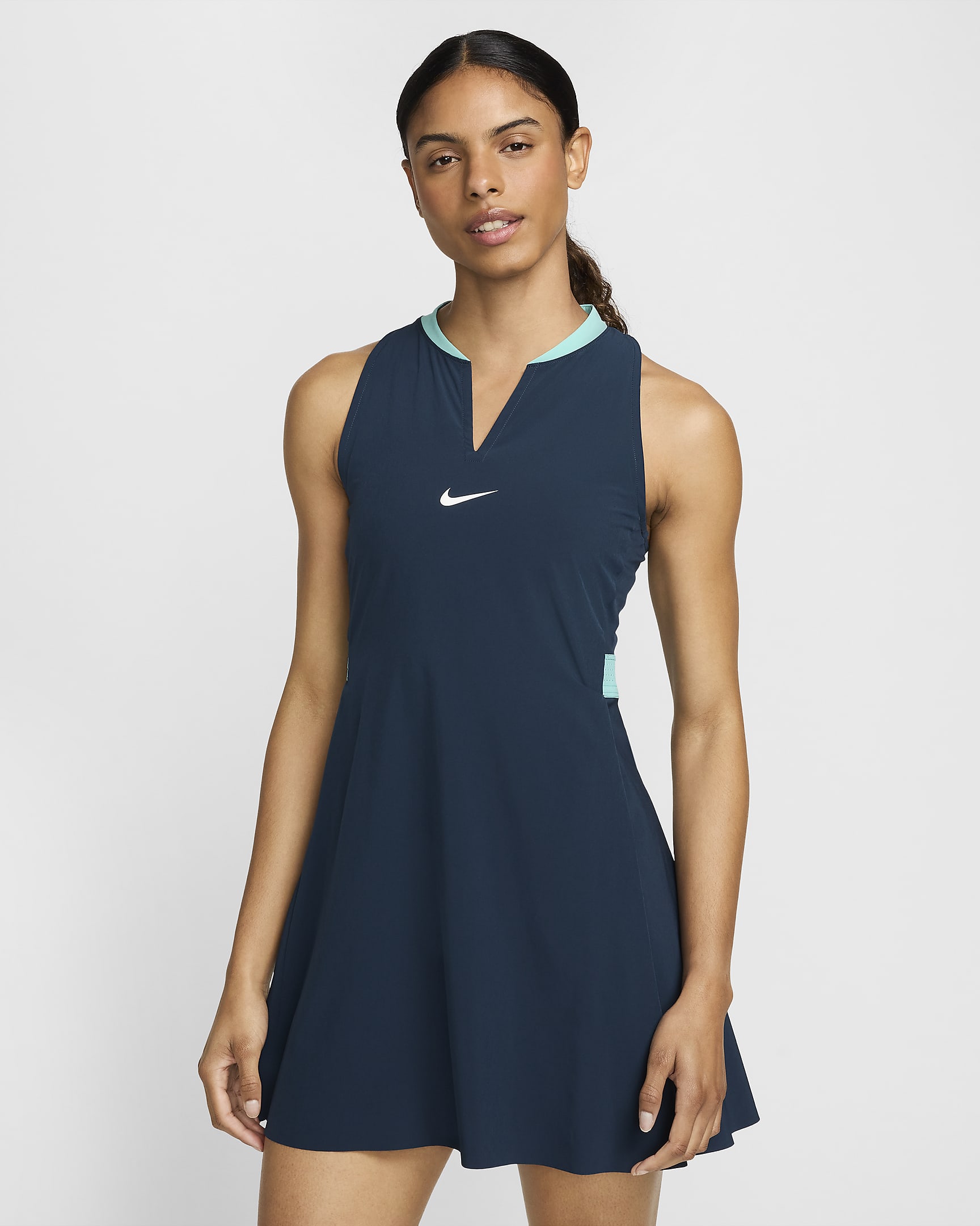 Vestido de tenis para mujer Nike Dri-FIT Advantage - Azul marino militar/Blanco