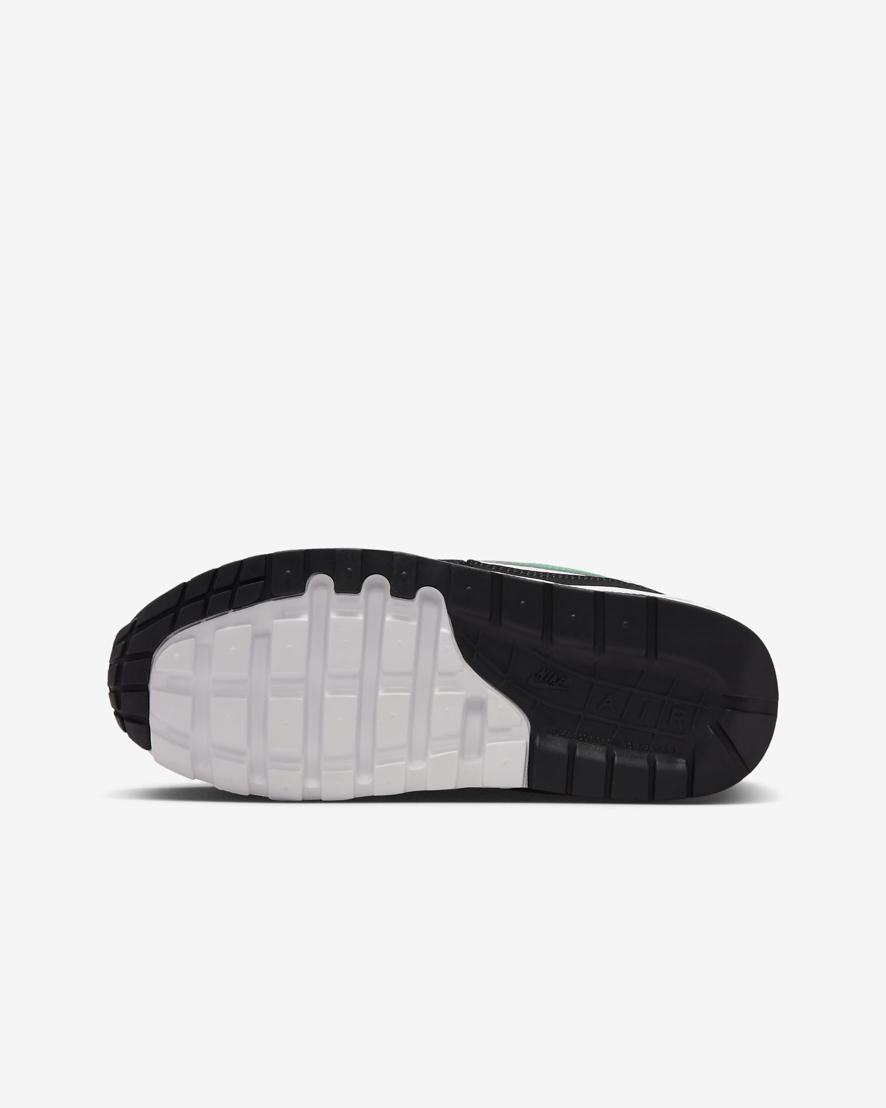 Air Max 1 Older Kids' Shoes - White/Pure Platinum/Black/Stadium Green