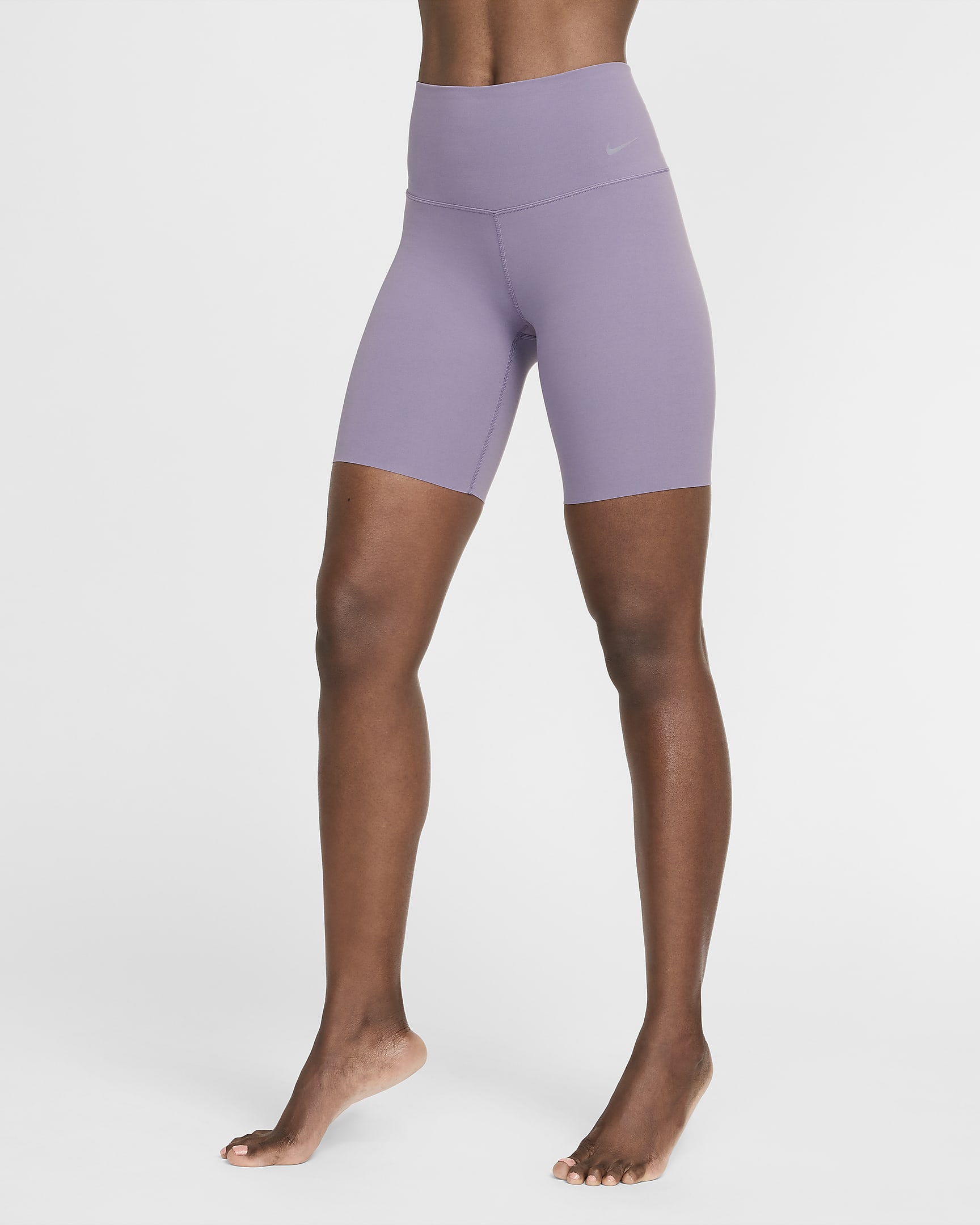 Nike Zenvy Bikeshorts met iets ondersteunende hoge taille voor dames (21 cm) - Daybreak/Zwart