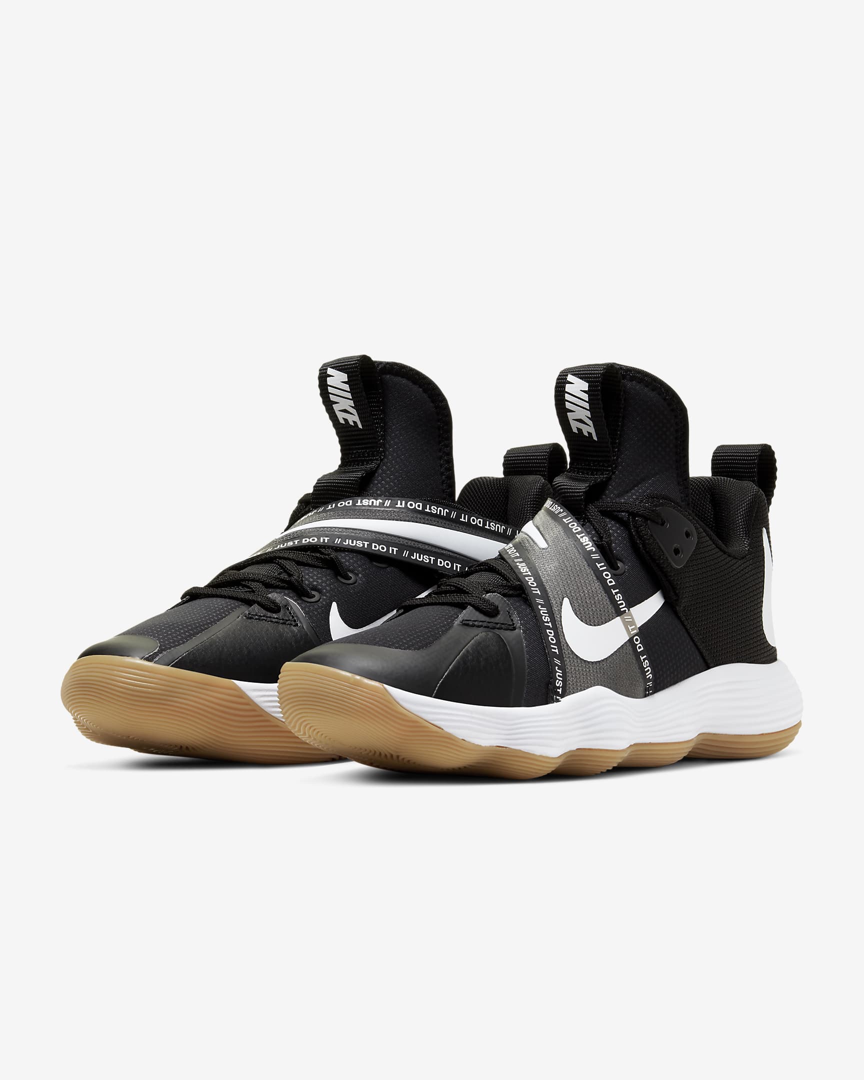 Nike React HyperSet Indoor Court Shoes - Black/Gum Light Brown/White