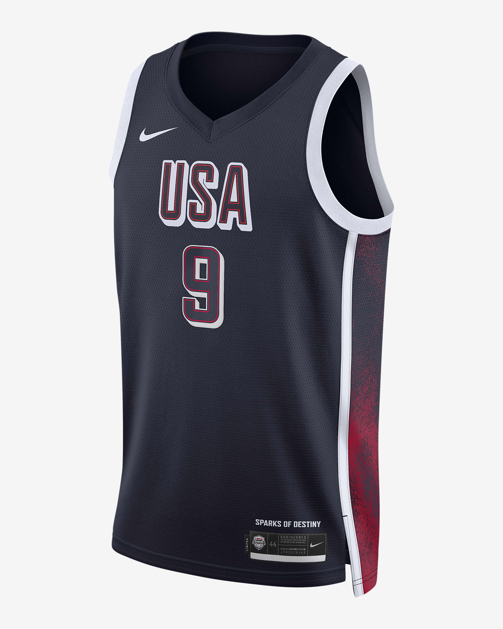Tyrese Haliburton Team USA USAB Limited Road Unisex Nike DriFIT Basketball Jersey.