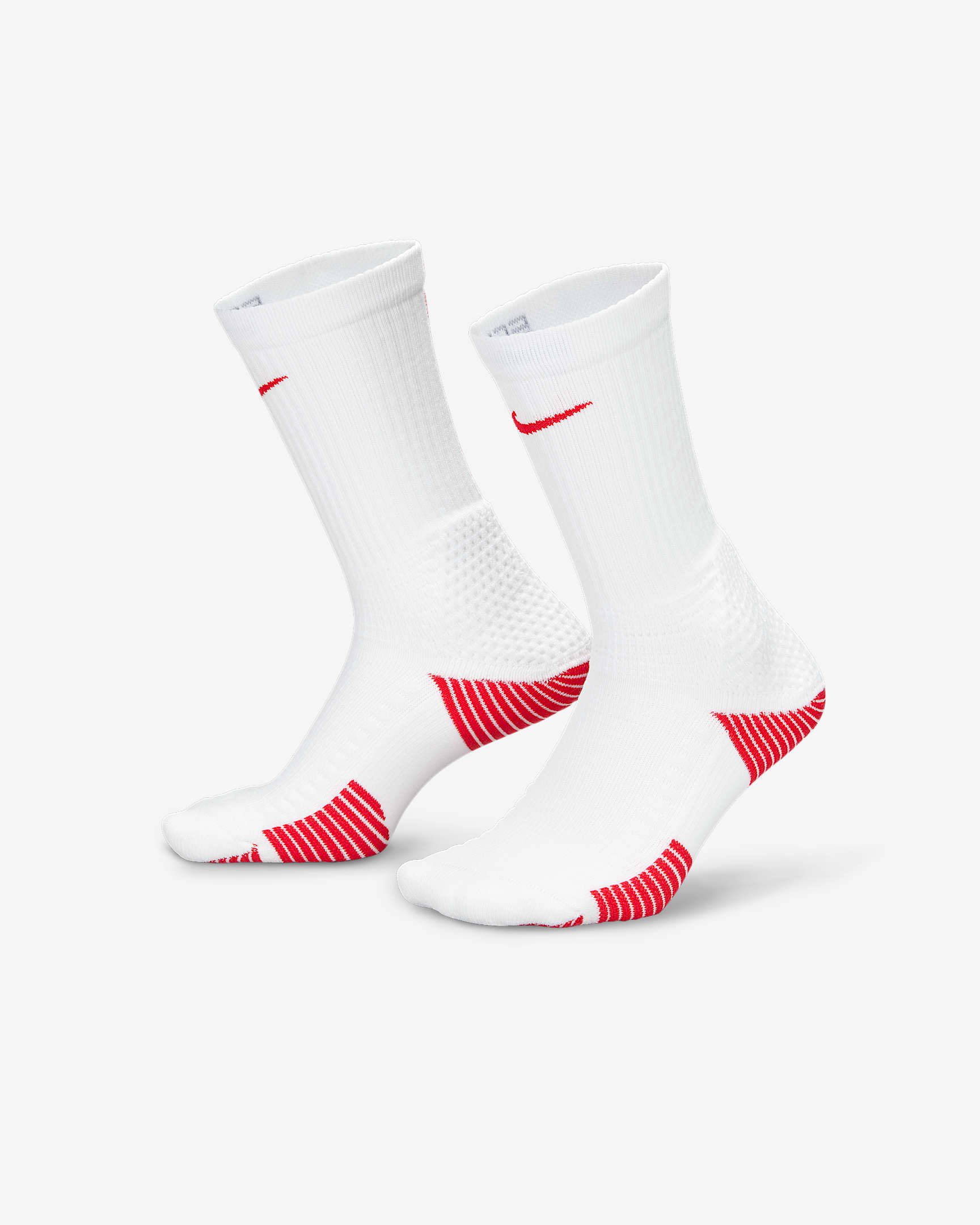 Calcetas acolchadas Nike Elite 2.0 (1 par) - Blanco/Rojo universitario/Rojo universitario