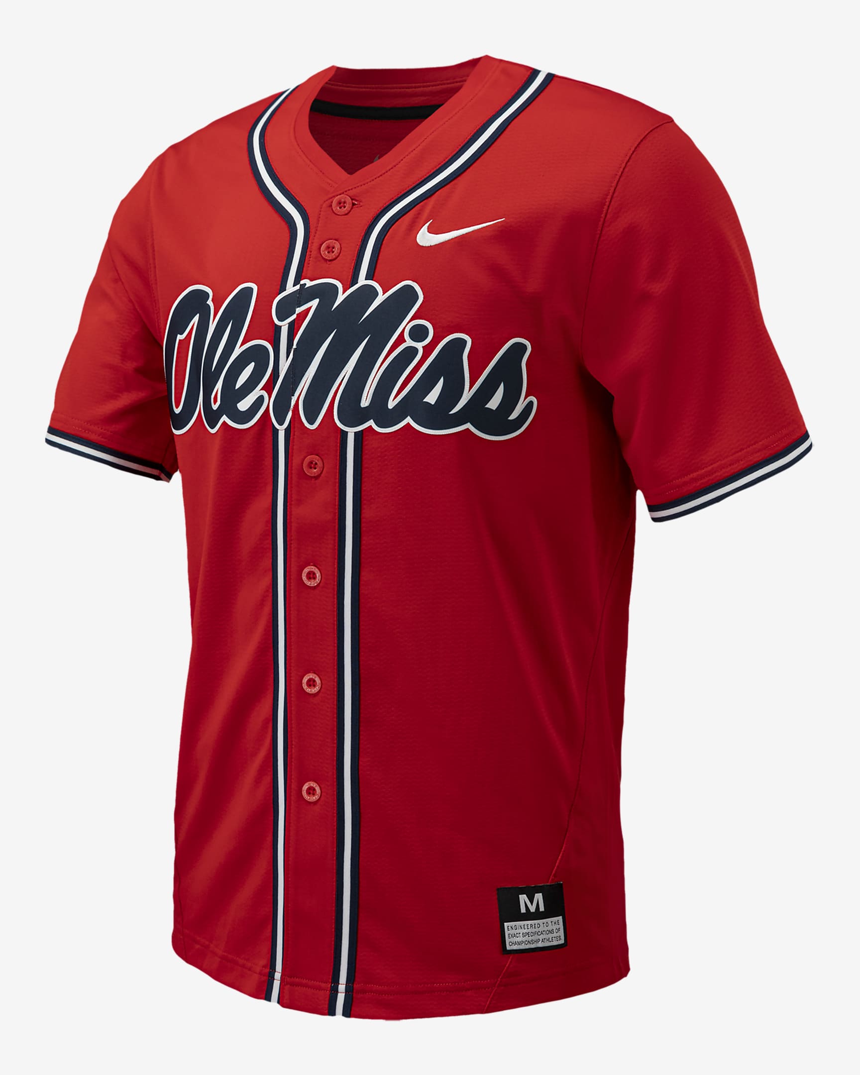 Ole Miss Men's Nike College Replica Baseball Jersey - University Red