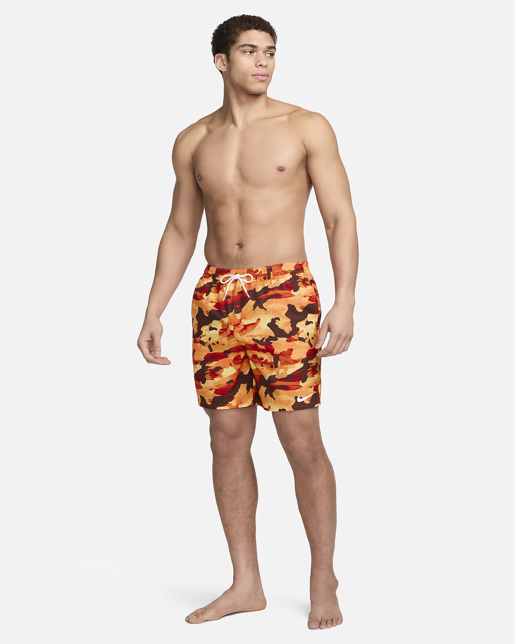 Shorts de voleibol de 18 cm para hombre Natación Nike Classic Camo - Mandarina brillante