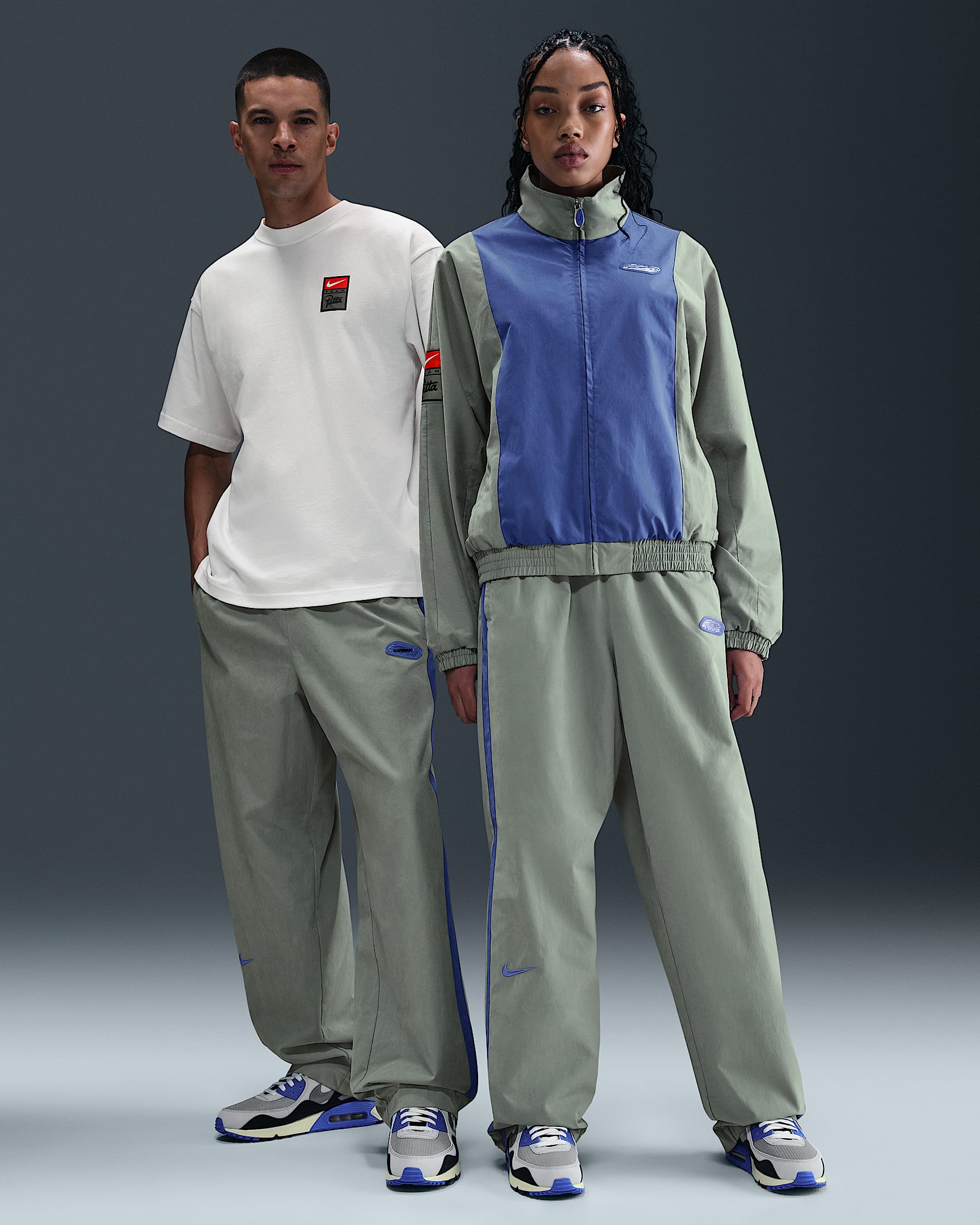 Nike x Patta Men's Track Pants - Particle Grey/Sapphire