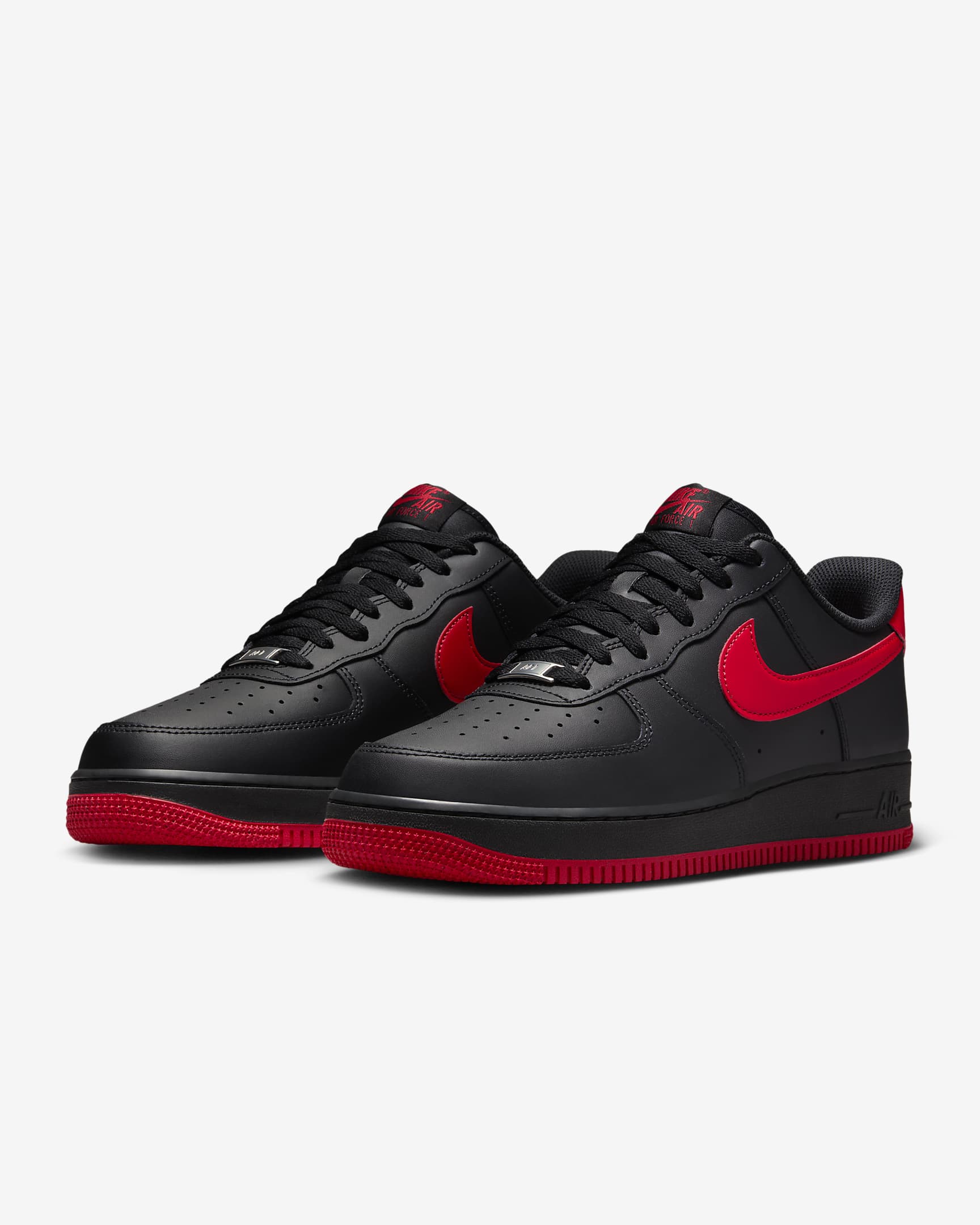 Nike Air Force 1 '07 Men's Shoes - Black/Black/University Red