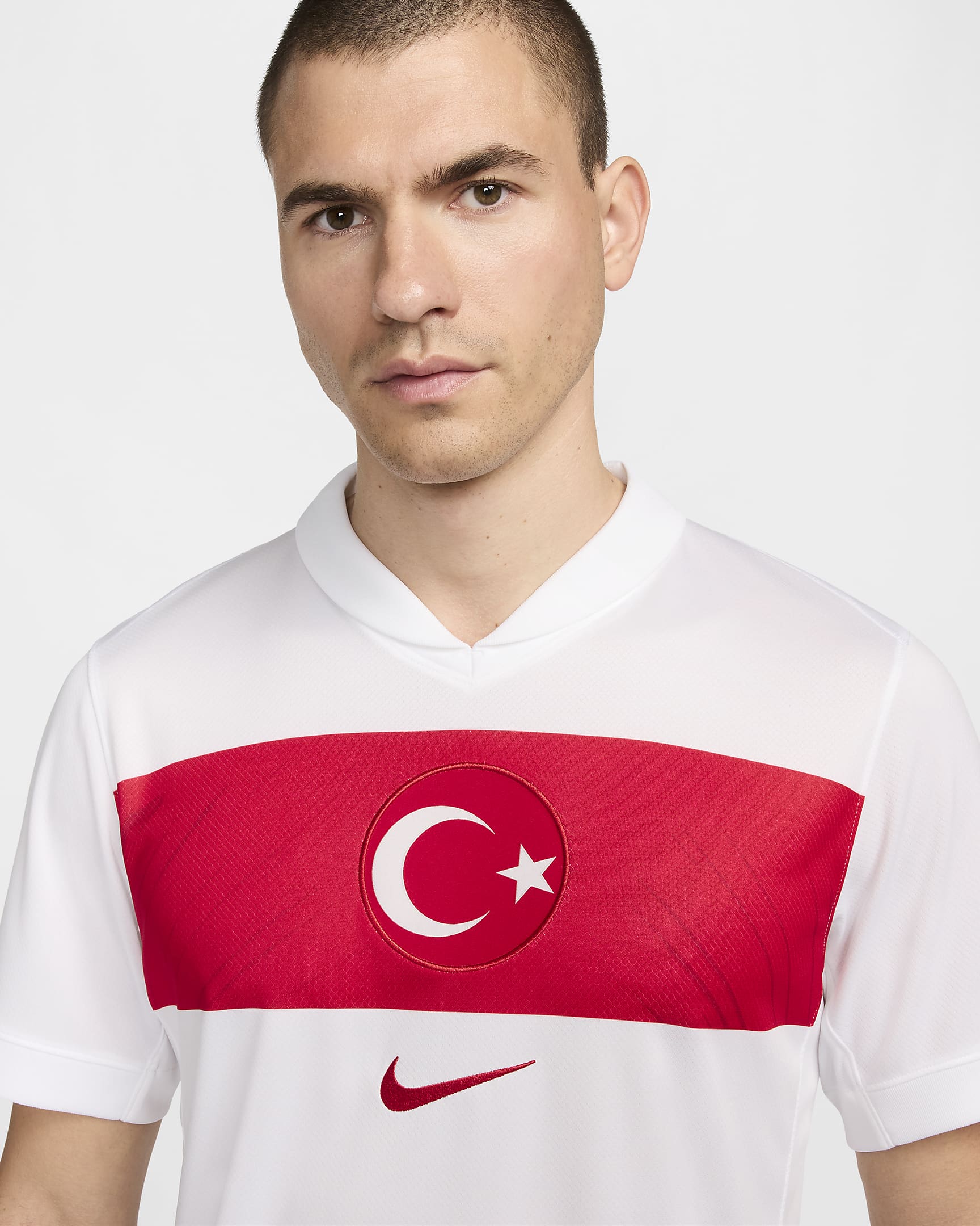 Türkiye 2024/25 Stadium Home Men's Nike Dri-FIT Football Replica Shirt - White/Sport Red/Sport Red