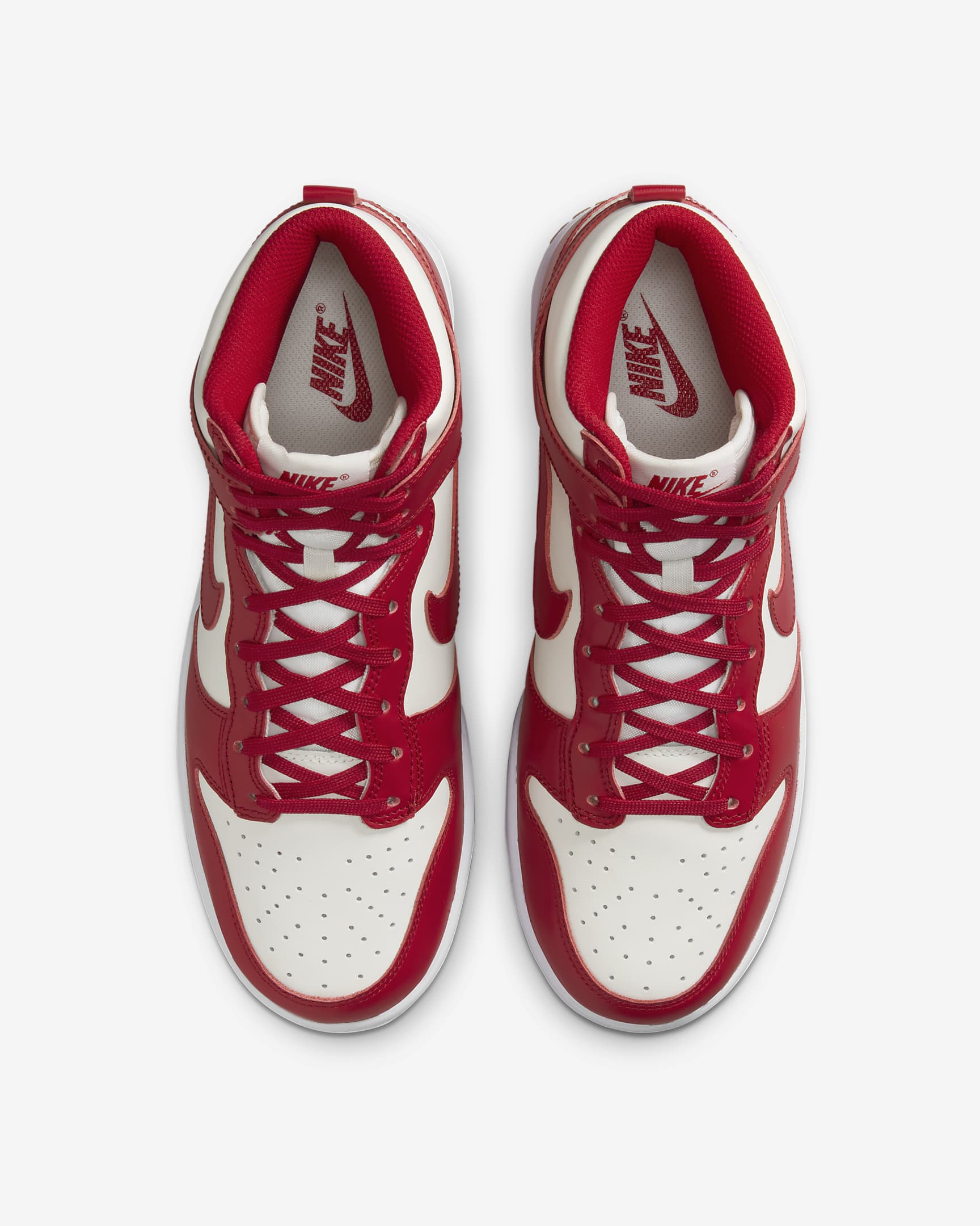 Tenis para mujer Nike Dunk High - Vela/Marrón claro goma/Blanco/Rojo gimnasio