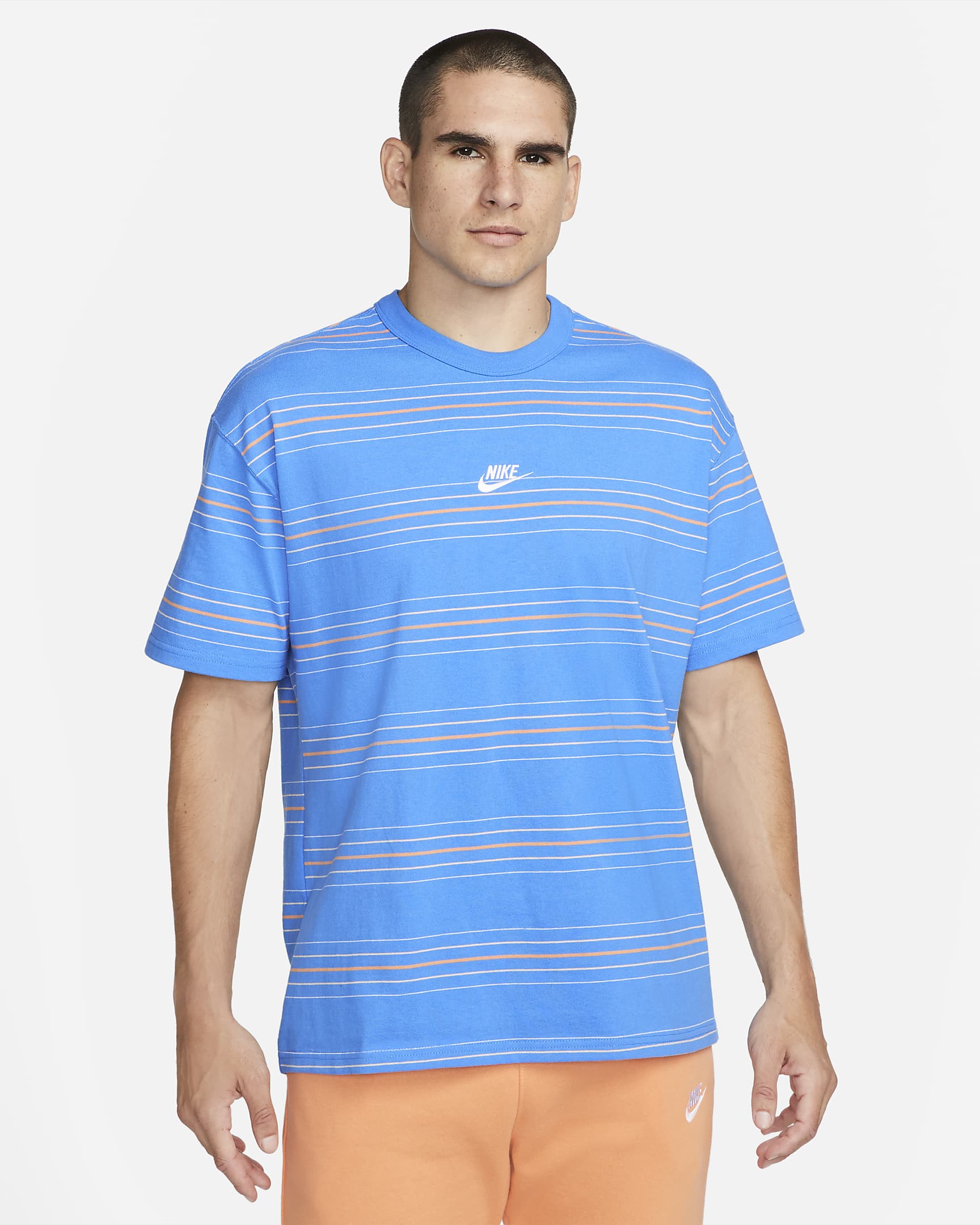 Nike Sportswear Premium Essentials Men's Striped T-Shirt - Light Photo Blue