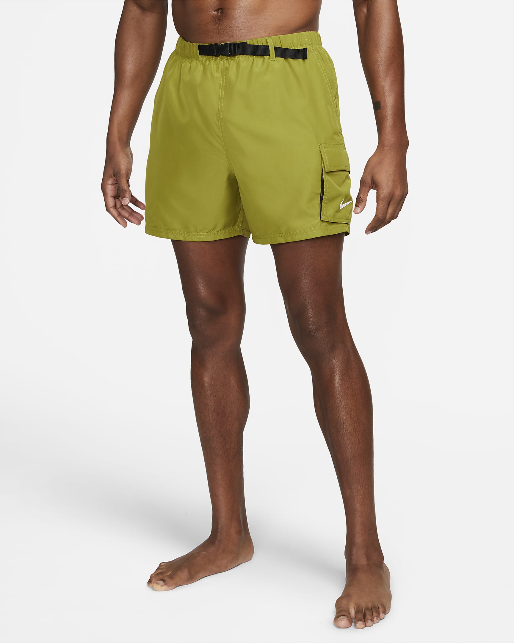 Nike Men's 5" Belted Packable Swim Trunks - Moss