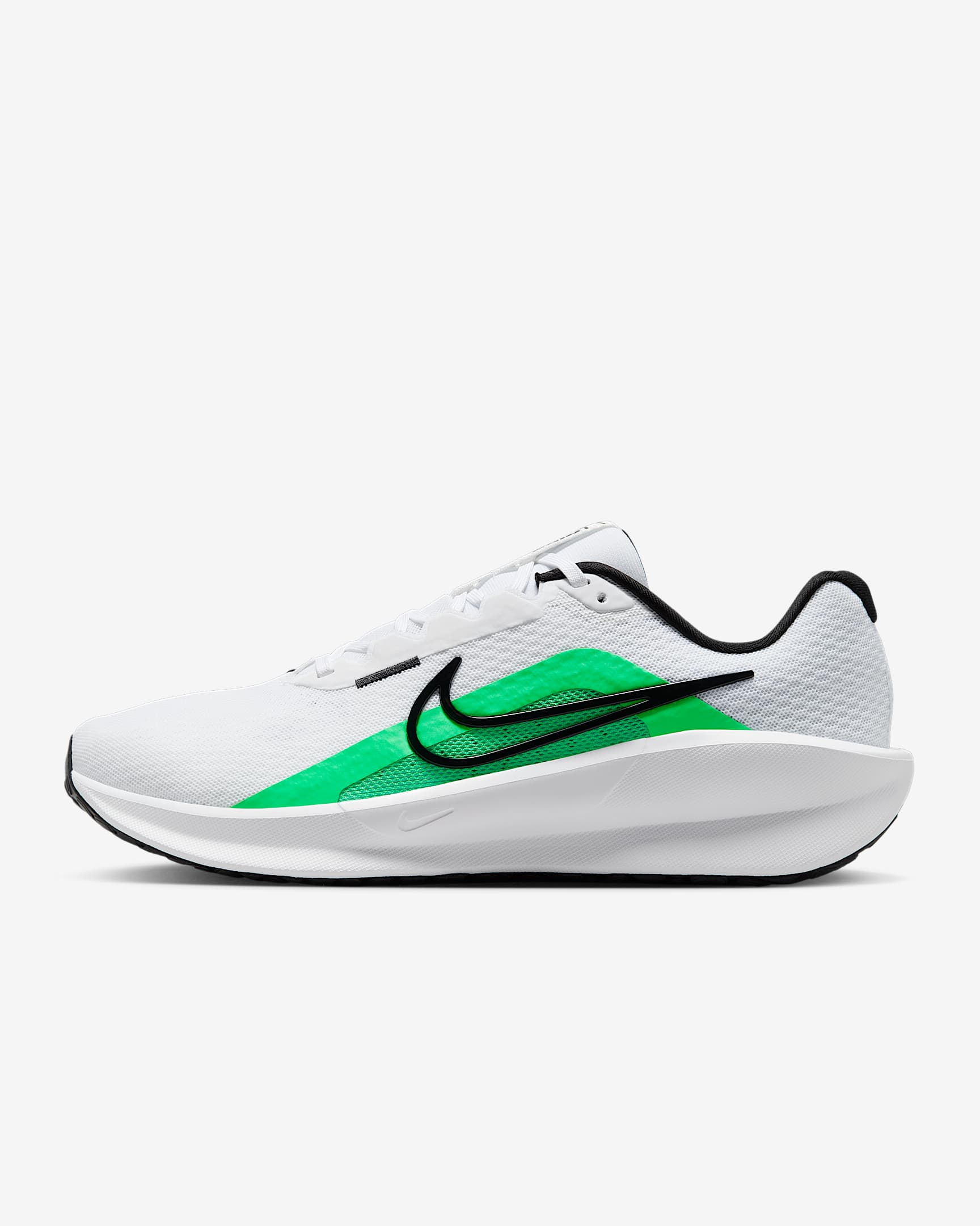 Nike Downshifter 13 Men's Road Running Shoes - White/Green Shock/Black