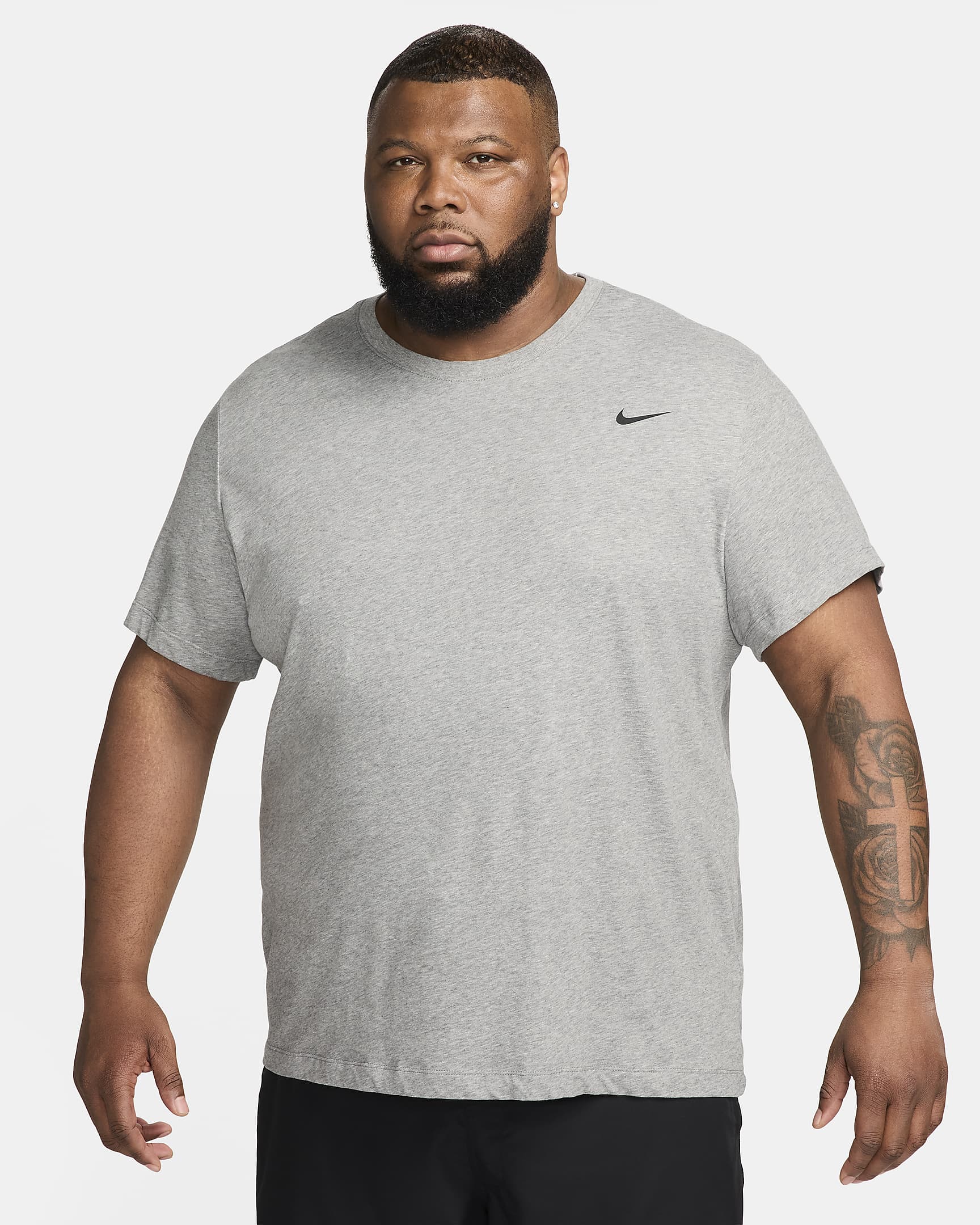 Nike Dri-FIT Men's Fitness T-Shirt - Carbon Heather/Black