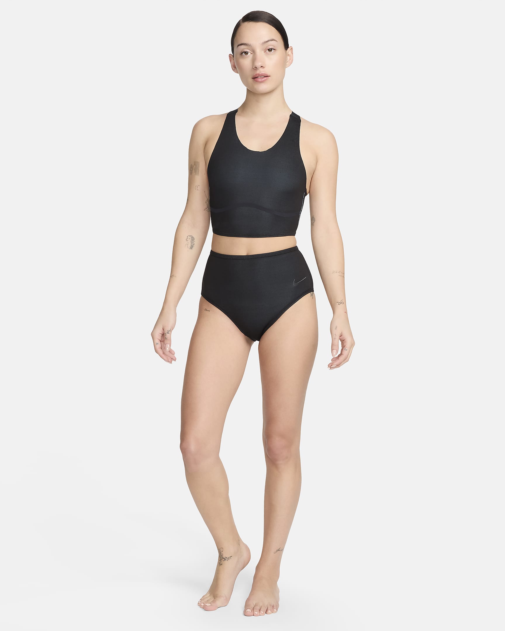 Prenda para la parte inferior de cintura alta y reversible para mujer Nike Swim Fusion - Negro