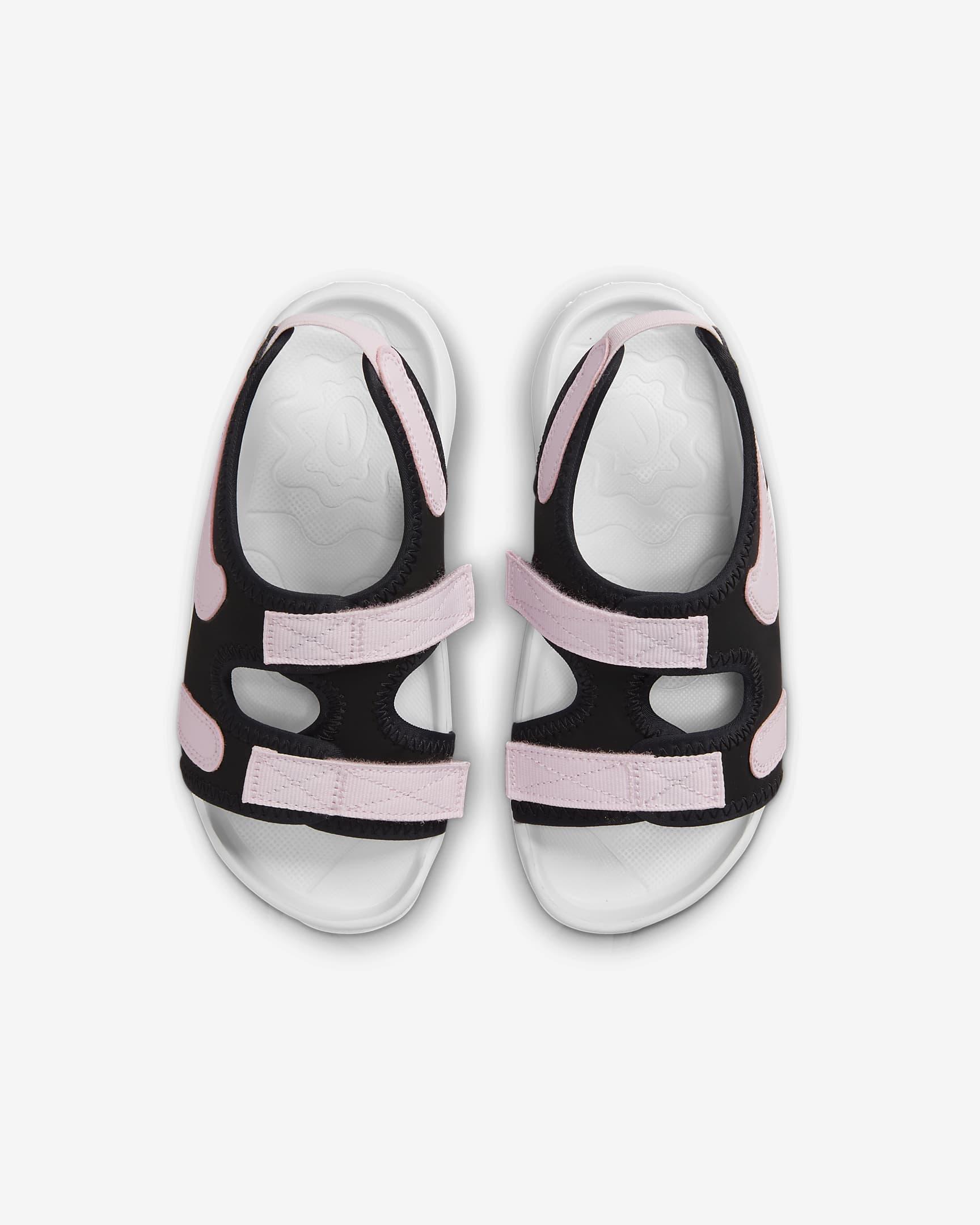 Nike Sunray Adjust 6 Younger Kids' Slides - Black/White/Pink Foam