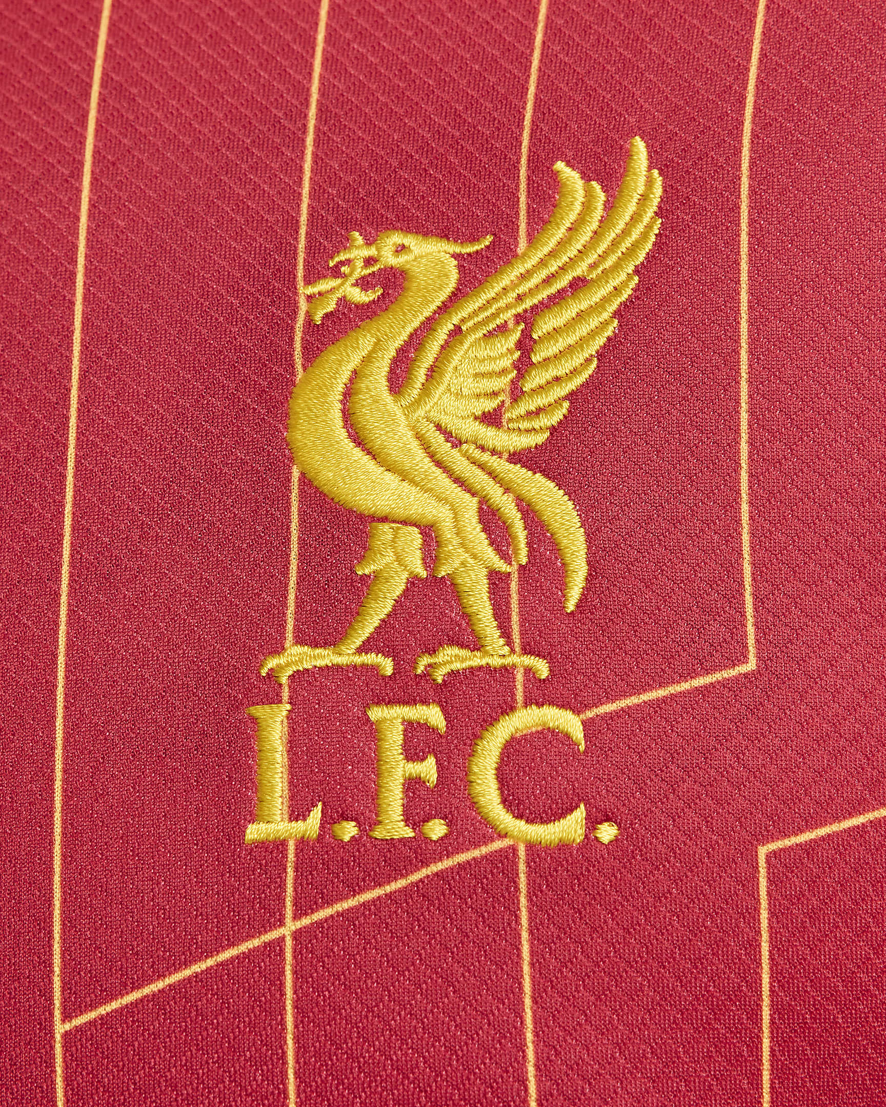 Replika pánského domácího fotbalového dresu Nike Dri-FIT Liverpool FC Stadium 2024/25 - Gym Red/Bílá/Chrome Yellow