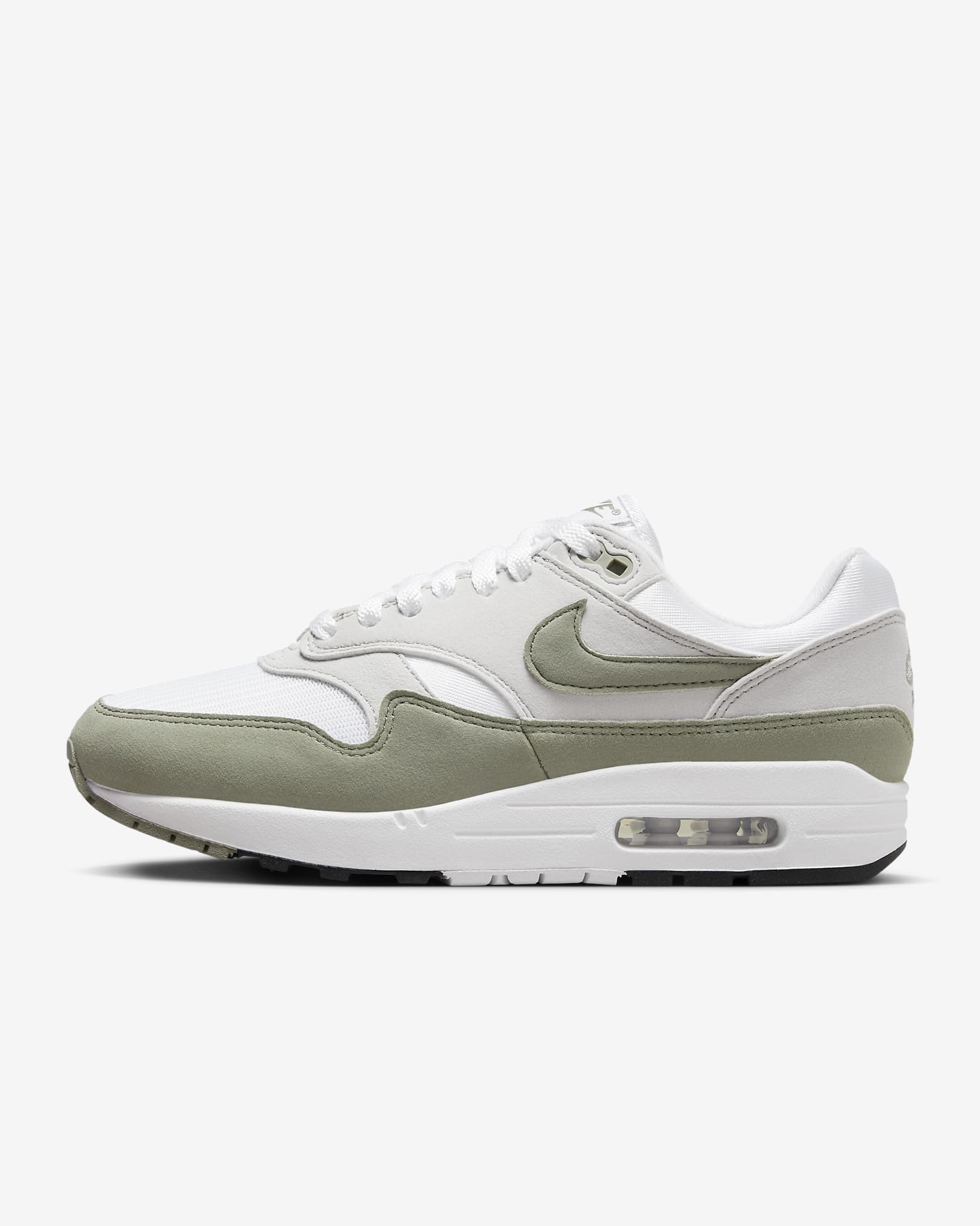 รองเท้าผู้หญิง Nike Air Max 1 - ขาว/Neutral Grey/ดำ/Light Army