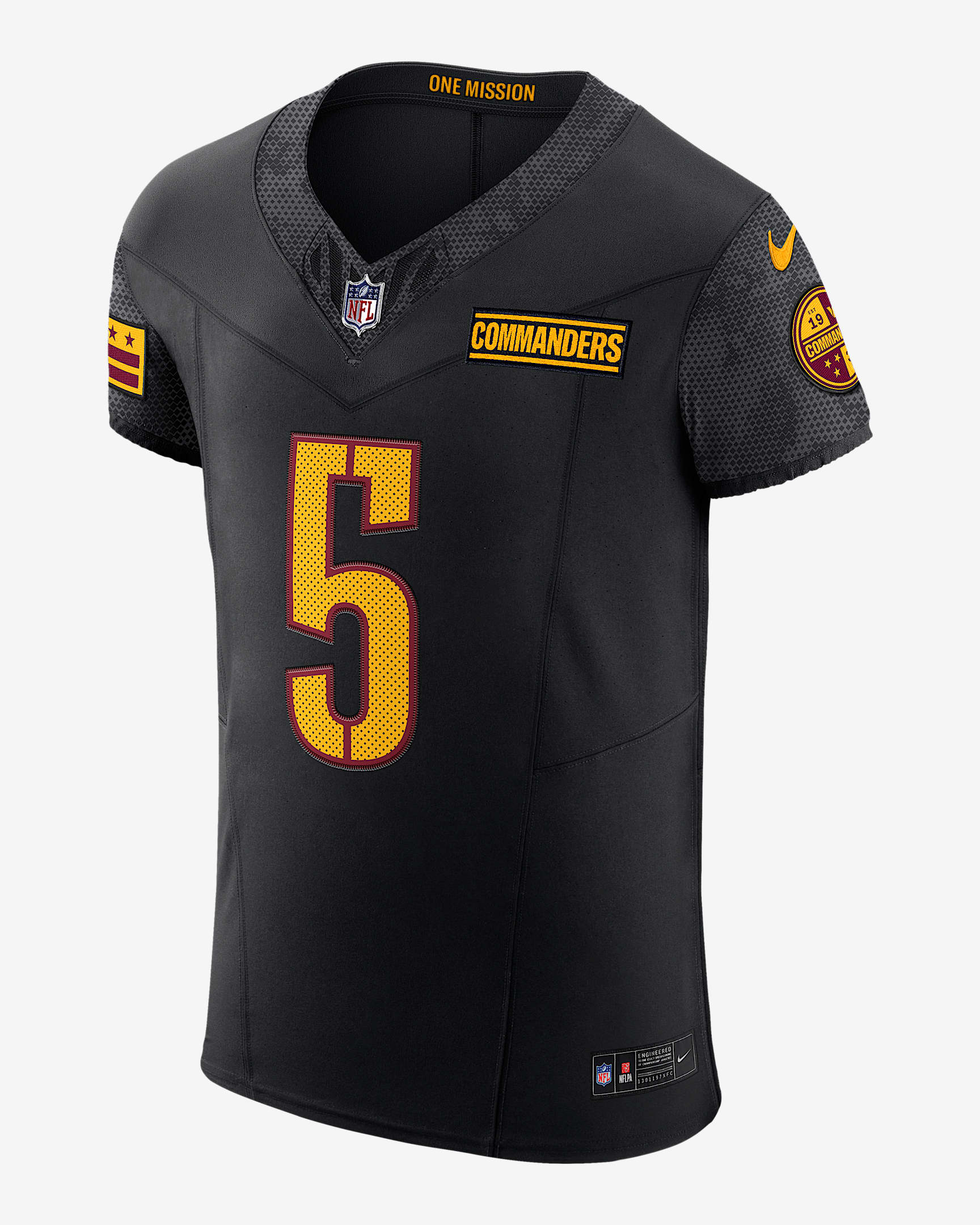 Jayden Daniels Washington Commanders Men's Nike Dri-FIT NFL Elite Jersey - Black