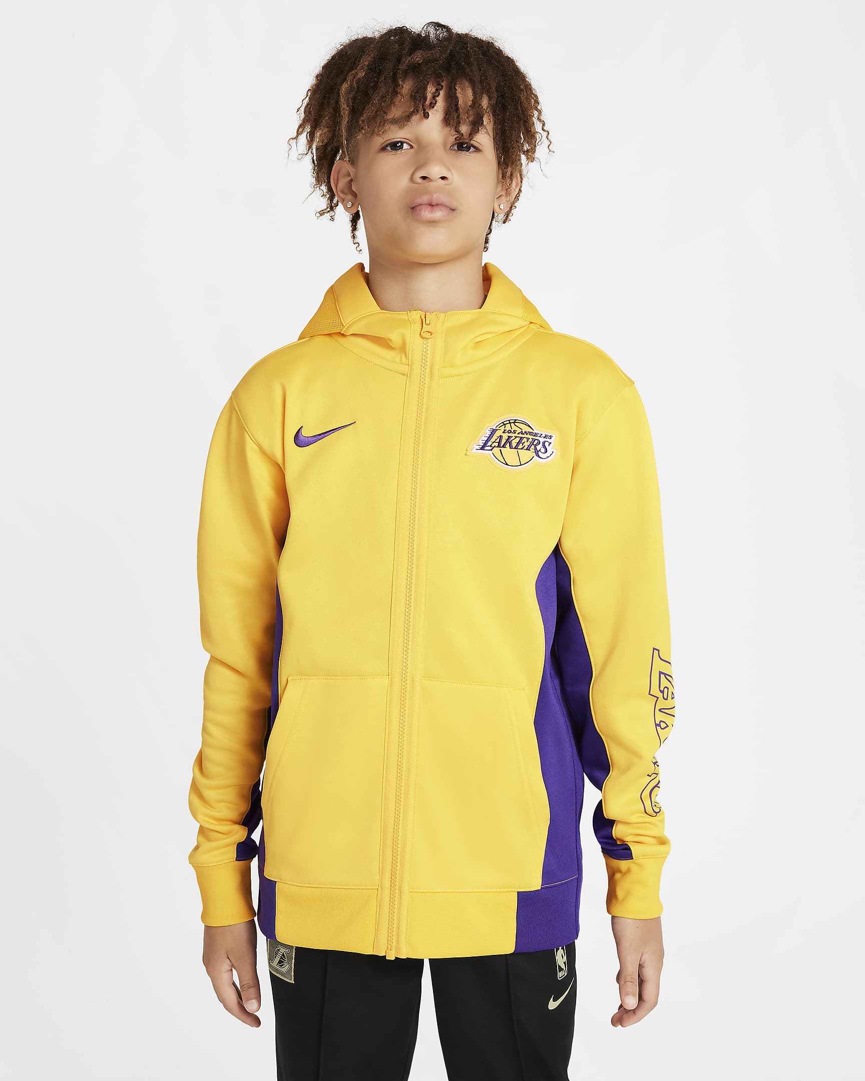 Los Angeles Lakers Showtime Older Kids' Nike Dri-FIT NBA Full-Zip Hoodie - Amarillo