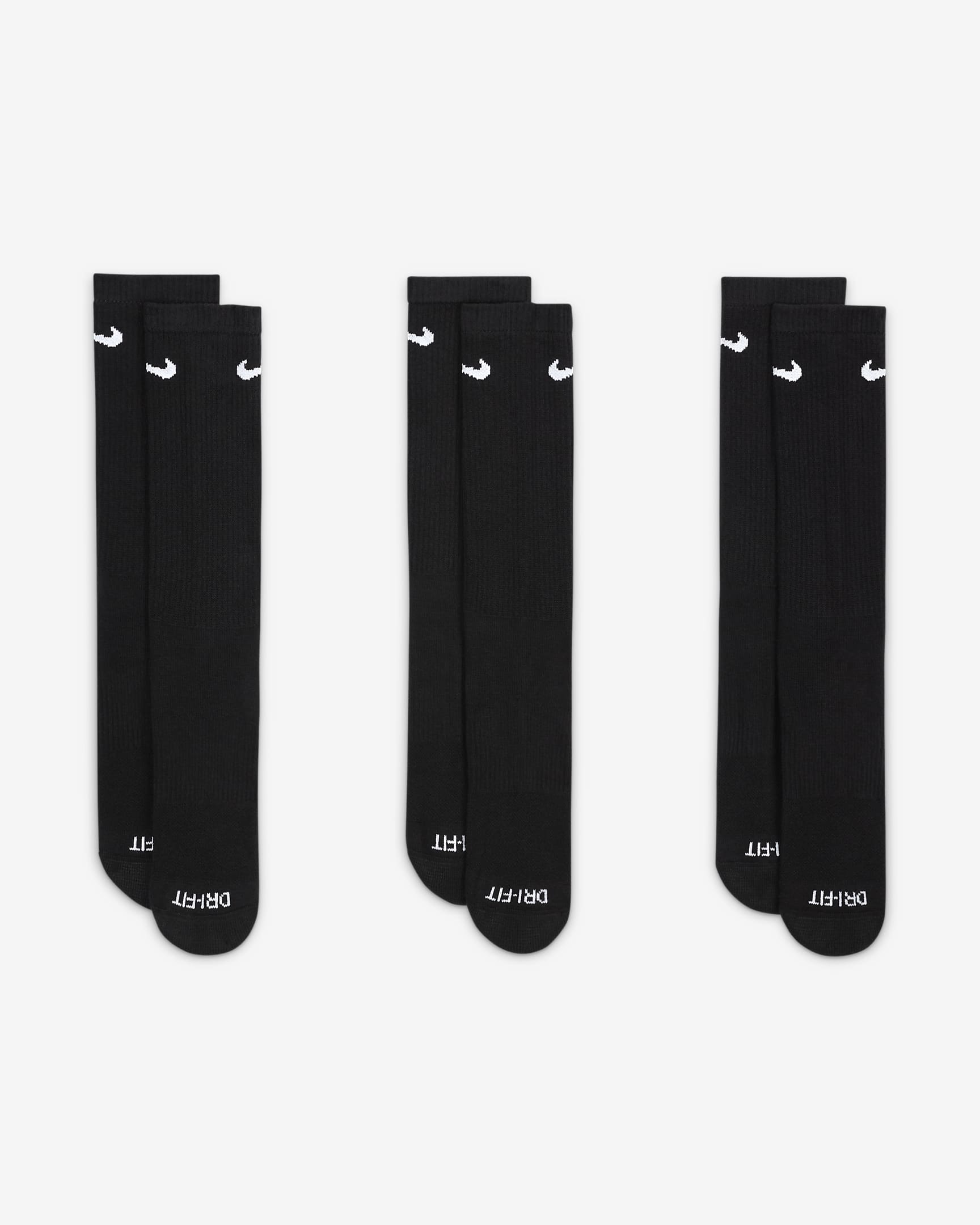 Nike Everyday Plus Cushioned Training Crew Socks (3 Pairs) - Black/White