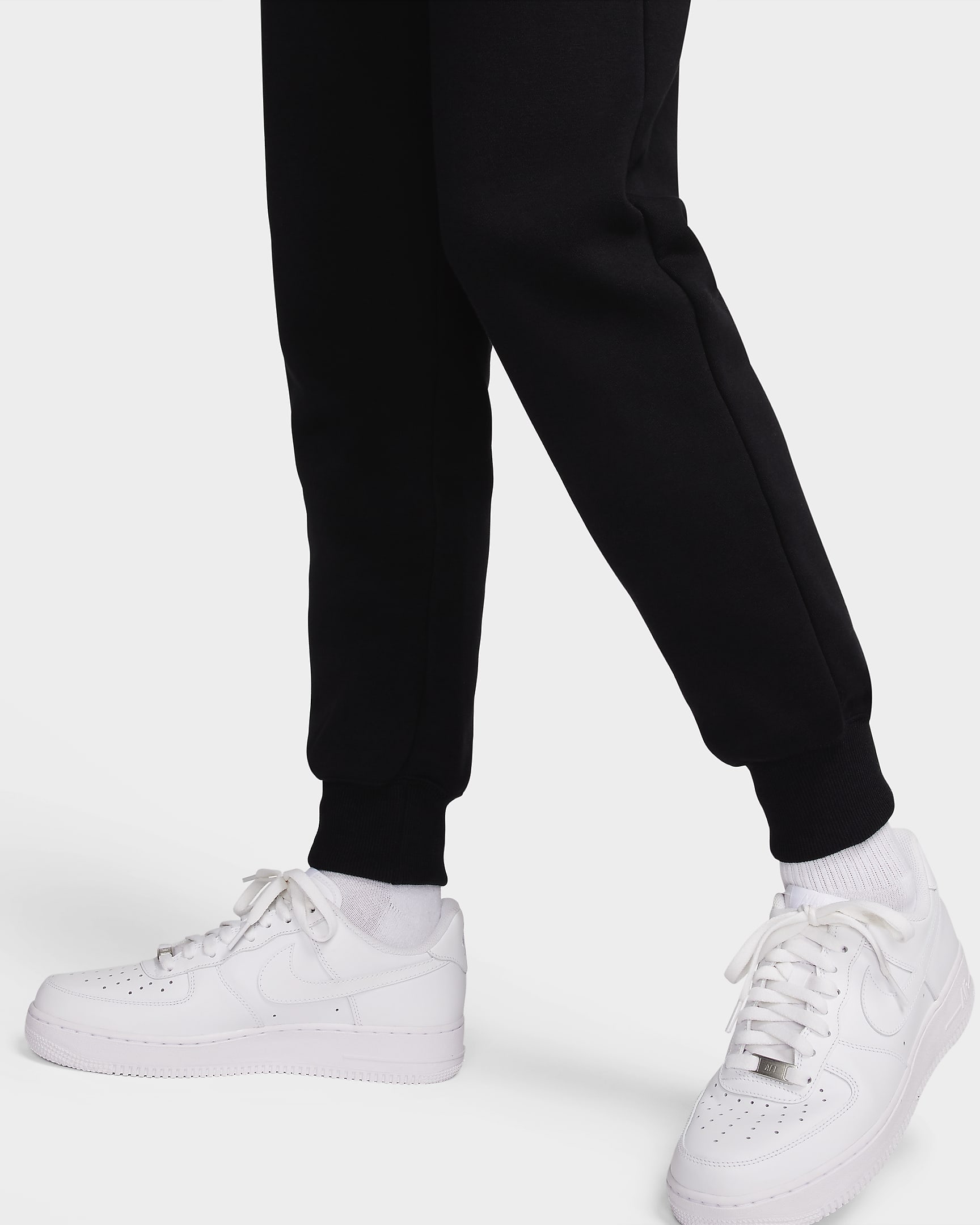 Pants de entrenamiento de tiro medio para mujer Nike Sportswear Phoenix Fleece - Negro/Vela