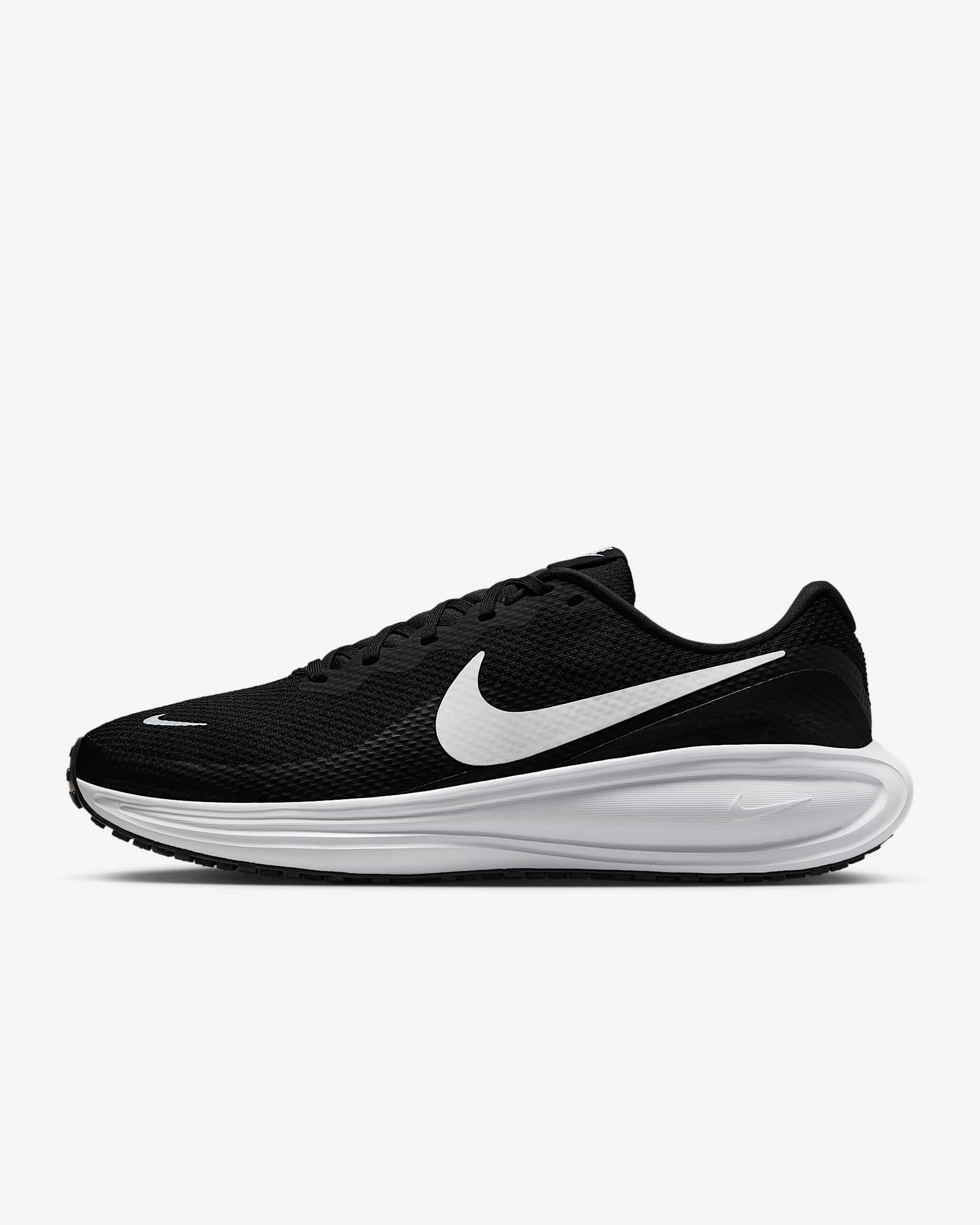 Tenis de correr en pavimento para hombre (extraanchos) Nike Revolution 8 - Negro/Negro/Blanco