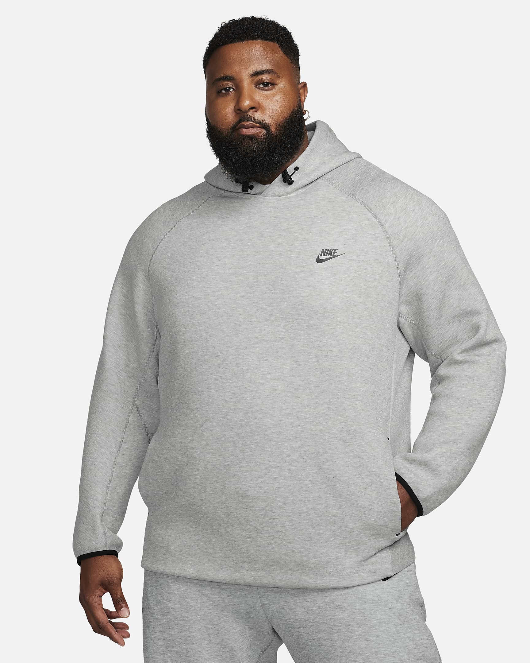 Nike Sportswear Tech Fleece Hoodie voor heren - Dark Grey Heather/Zwart