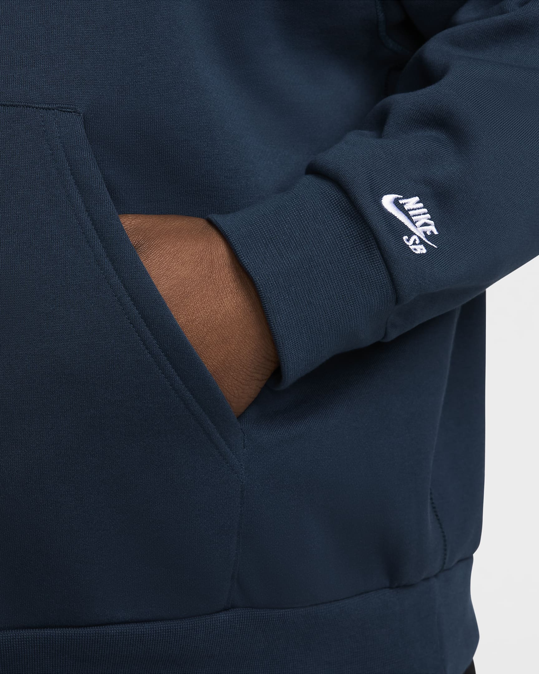 Nike SB Sudadera con capucha de skateboard de tejido Fleece - Armory Navy/Blanco