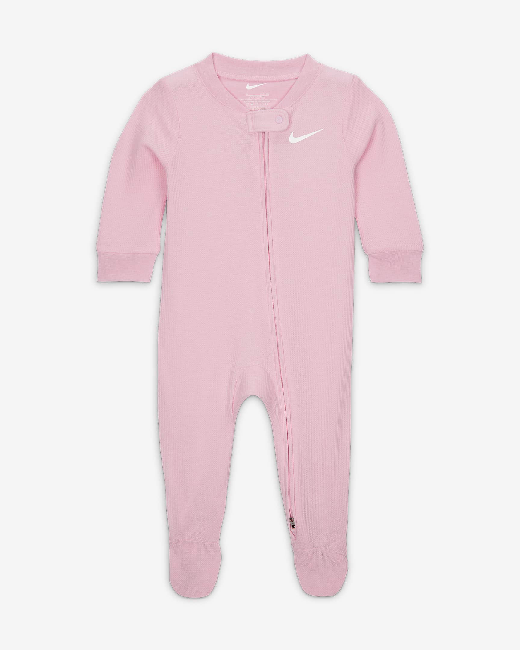 Nike Baby (0-9M) Viscose Waffle Knit Footed Coverall - Pink Foam