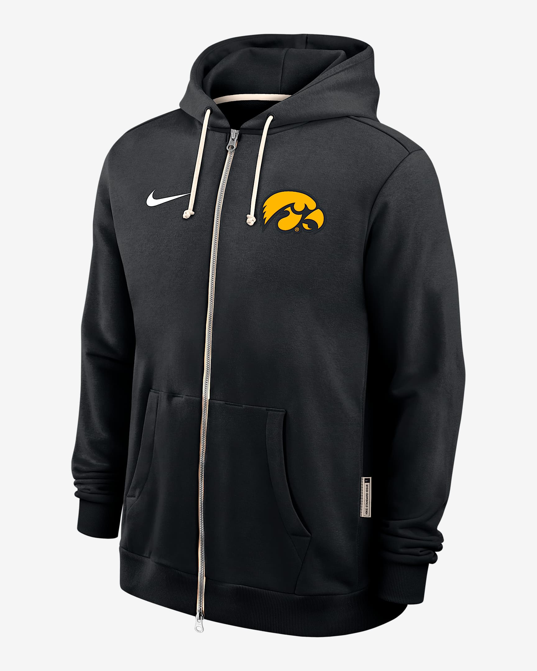 Sudadera con gorro universitaria Nike Dri-FIT de cierre completo para hombre Iowa Sideline - Negro