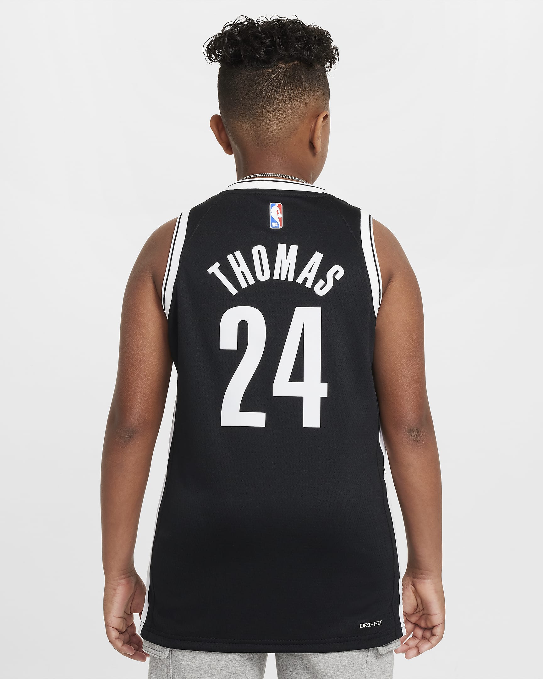 Maillot Nike NBA Swingman Brooklyn Nets Icon Edition 2021/22 pour Enfant plus âgé - Noir