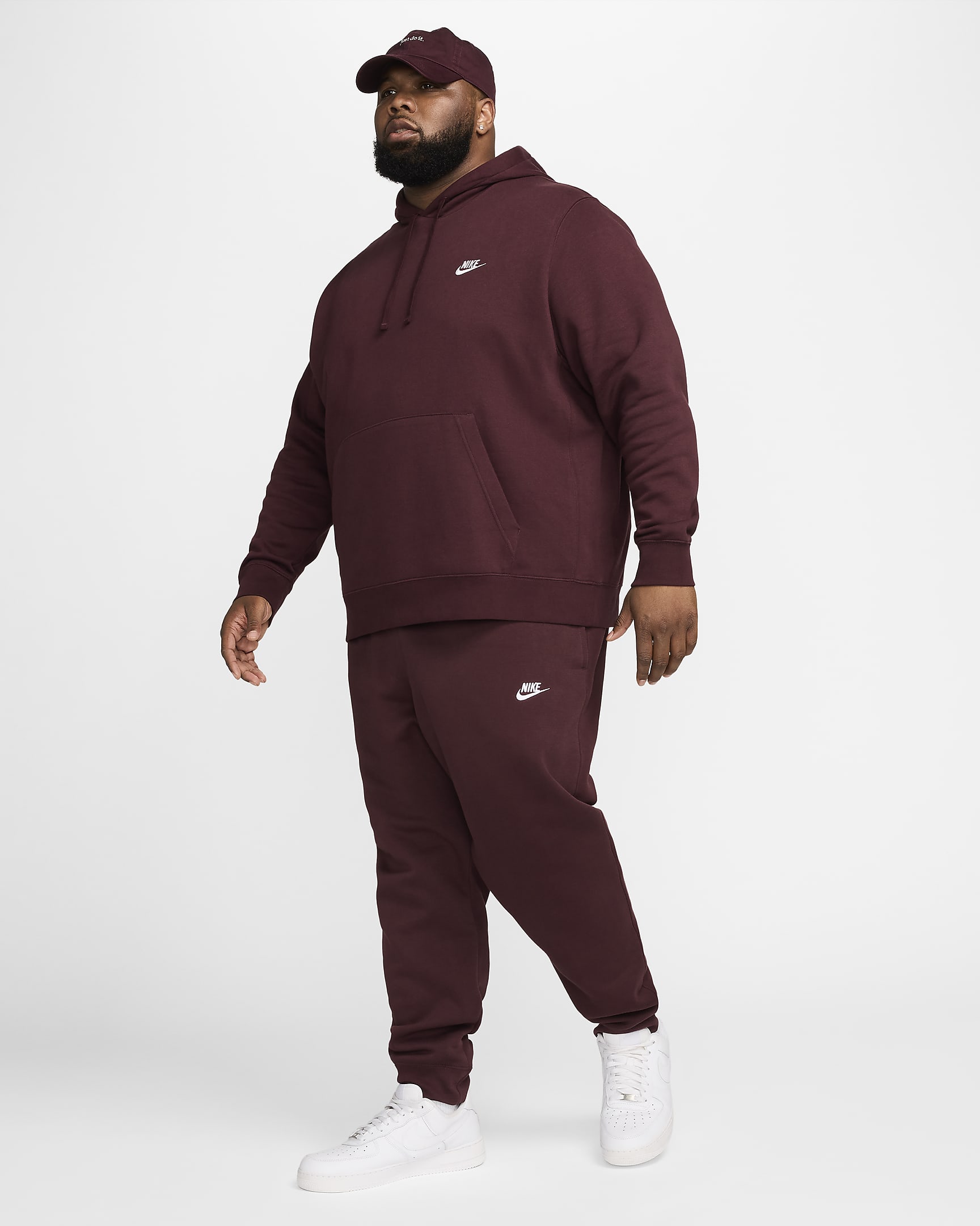 Joggers Nike Sportswear Club Fleece - Burdeos enérgico/Burdeos enérgico/Blanco