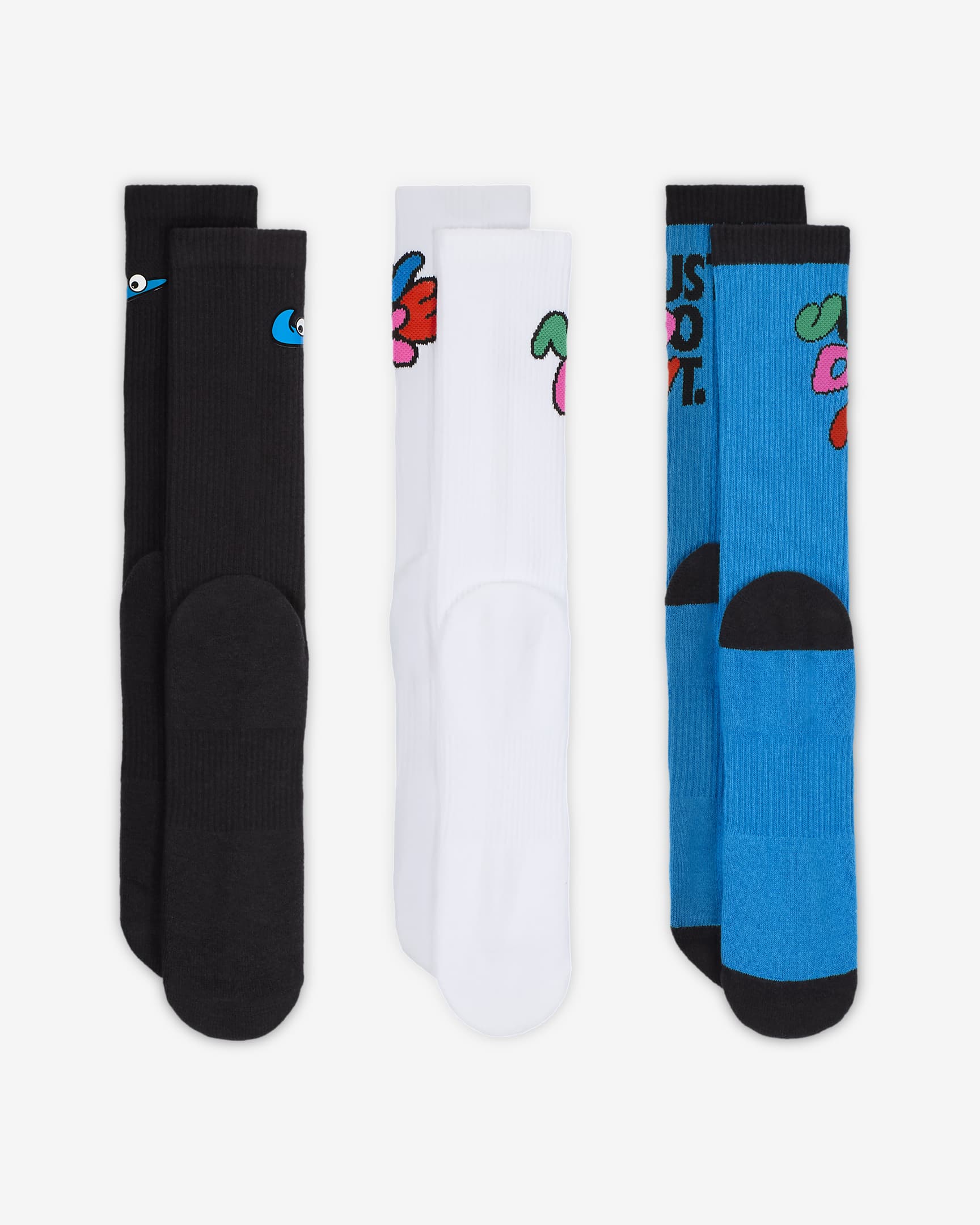 Nike Everyday Plus Cushioned Crew Socks (3 Pairs) - Multi-Colour