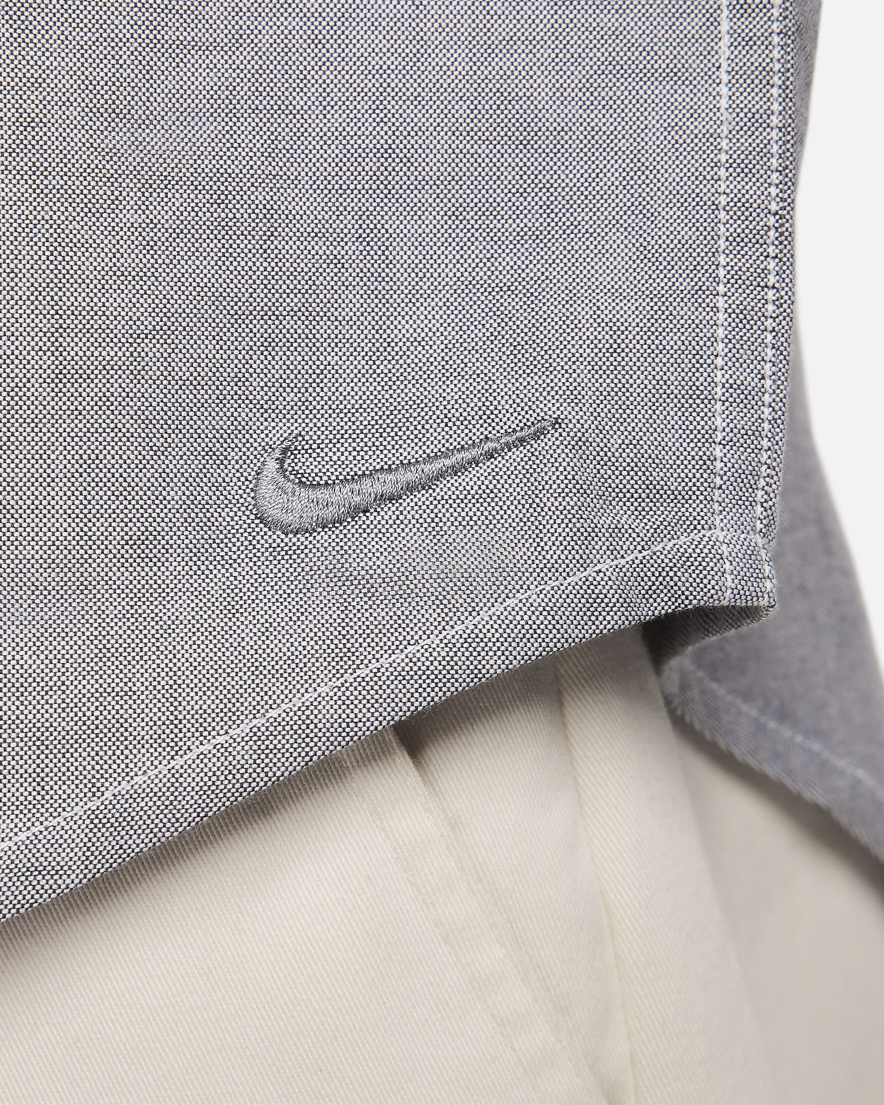 Nike Life Men's Long-Sleeve Oxford Button-Down Shirt - White/Anthracite/Cool Grey