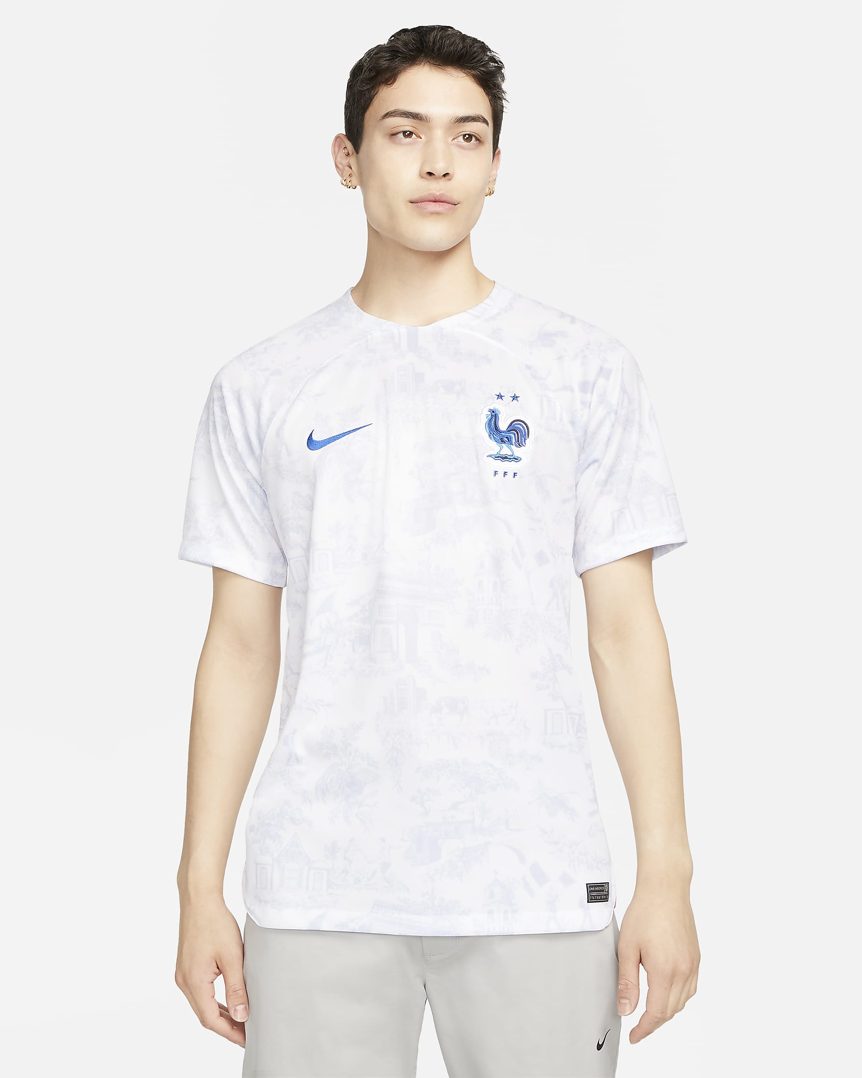 FFF 2022/23 Stadium Away Men's Nike Dri-FIT Football Shirt - White/White/White/Game Royal