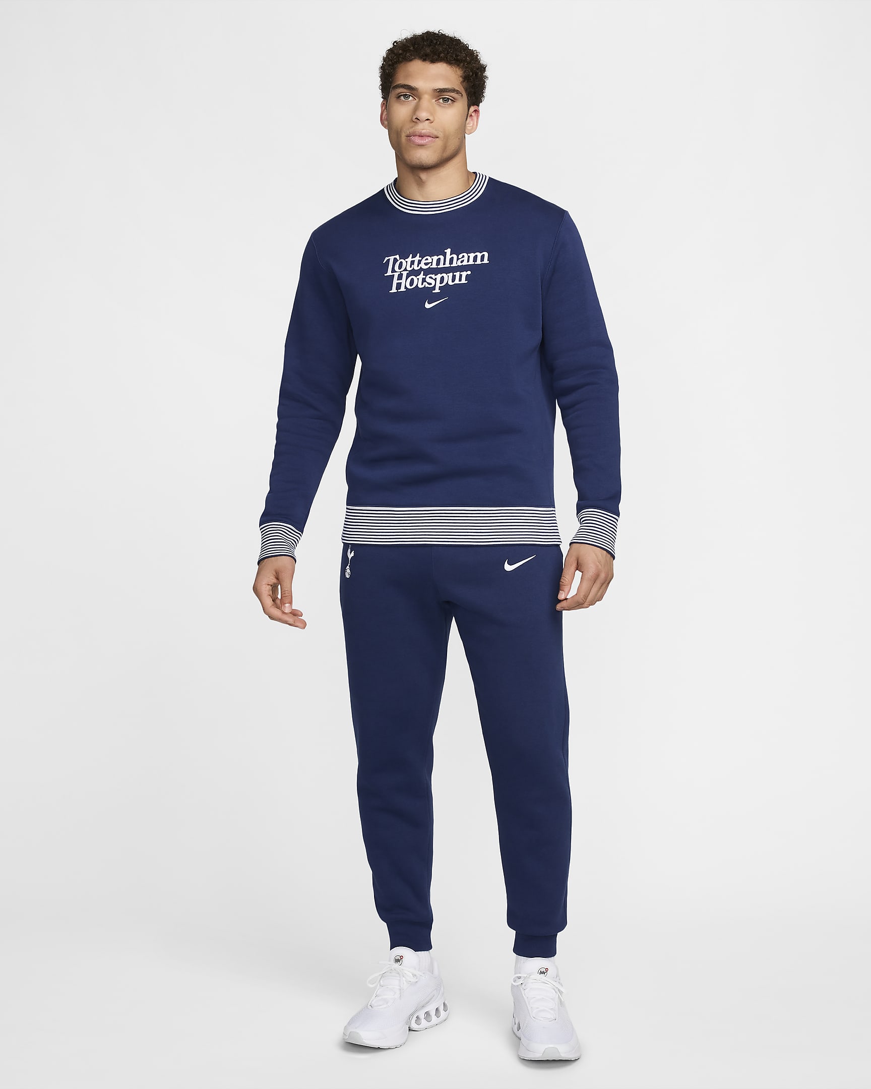 Tottenham Hotspur Club Nike Sıfır Yakalı Erkek Futbol Sweatshirt'ü - Binary Blue/Beyaz