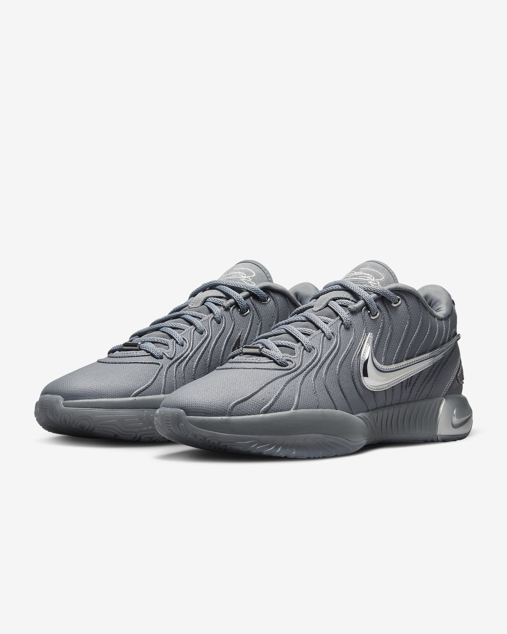 Calzado de básquetbol LeBron XXI - Gris azulado/Gris hierro/Gris lobo/Plata metalizado