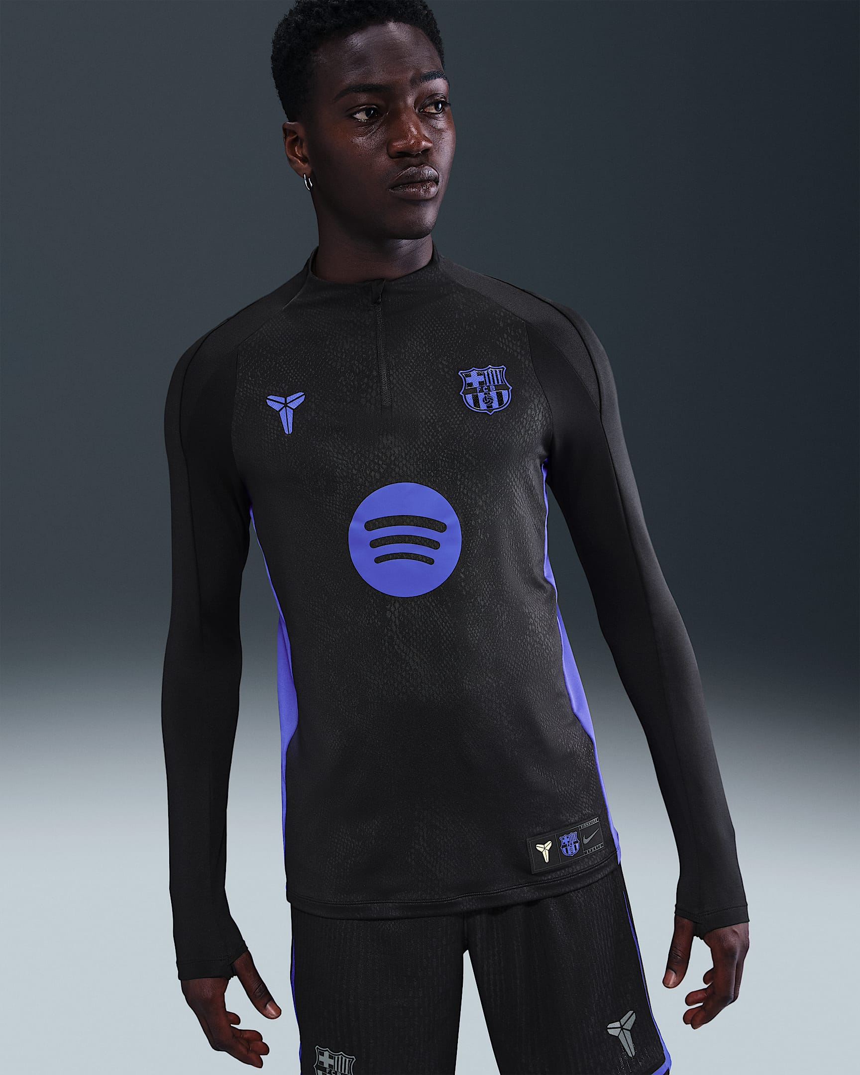Segunda equipación Strike FC Barcelona Camiseta de fútbol de entrenamiento para antes del partido Kobe Dri-FIT - Hombre - Negro/Negro/Persian Violet/Persian Violet