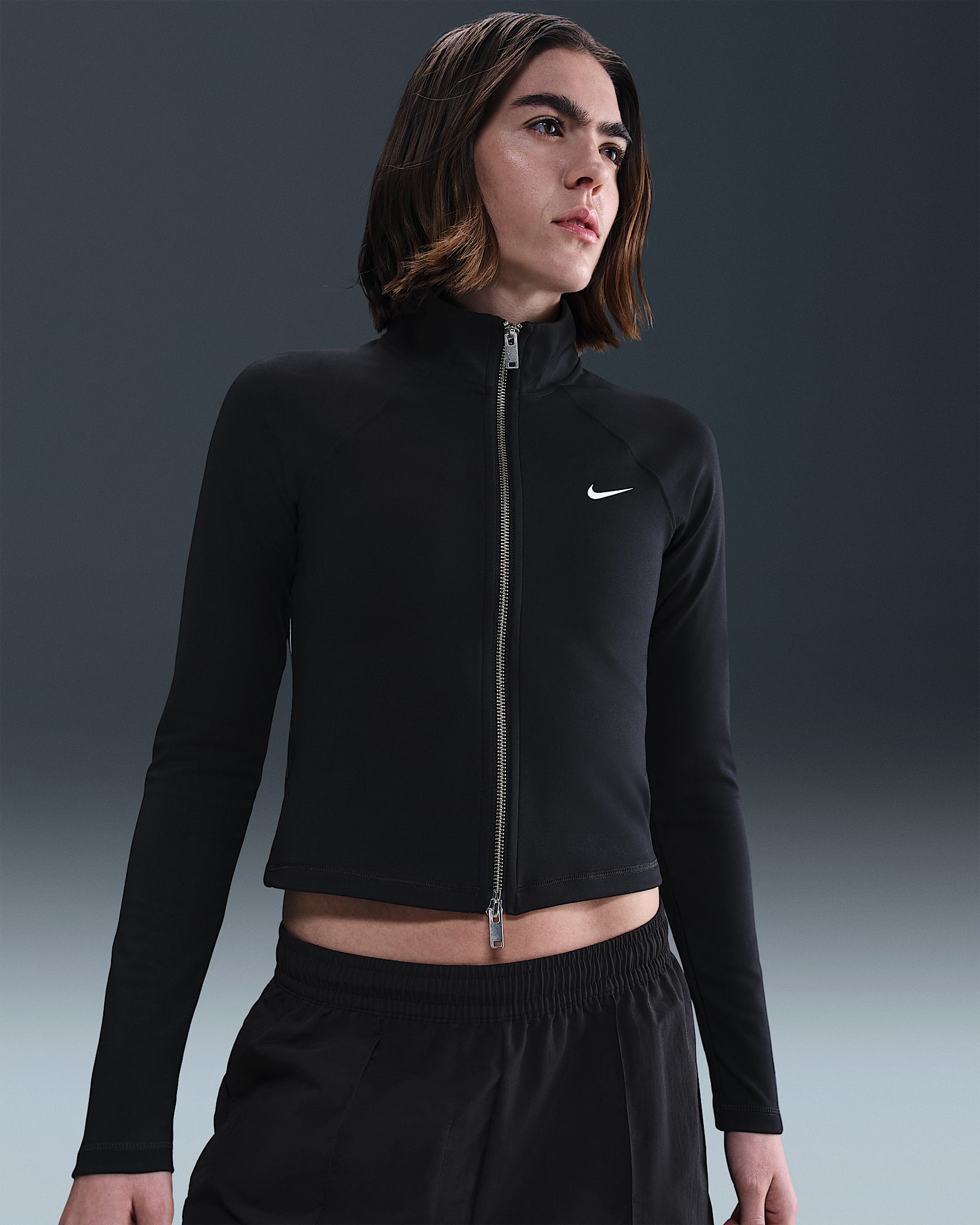 Nike Sportswear Damenjacke - Schwarz/Schwarz/Weiß