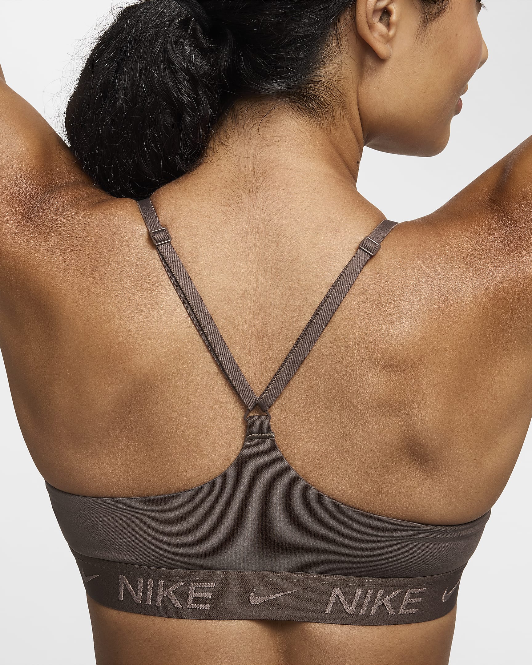 Bra deportivo ajustable acolchado para mujer Nike Indy Light Support - Mineral de hierro