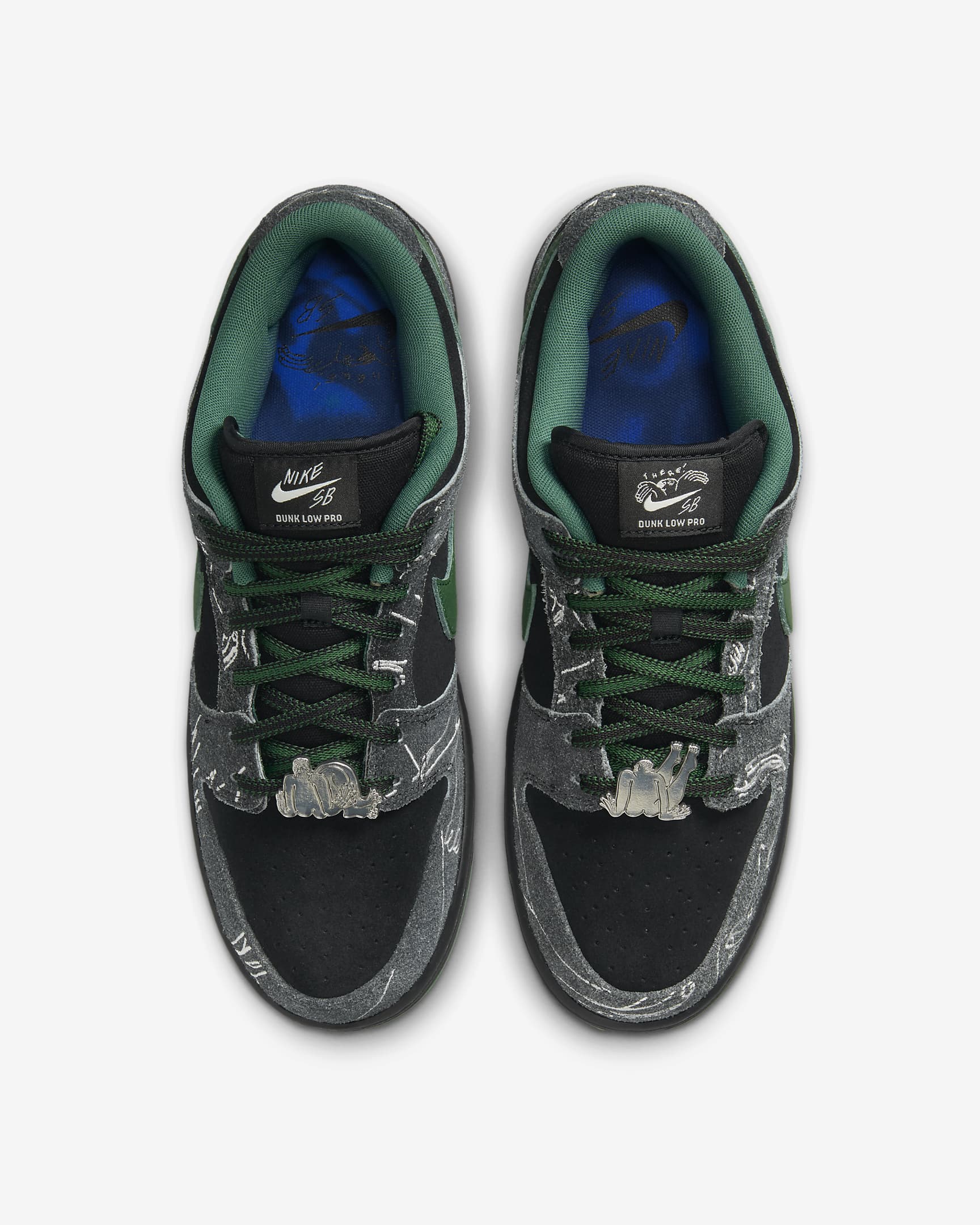 Nike SB Dunk Low Skate Shoes - Black/Summit White/Gorge Green