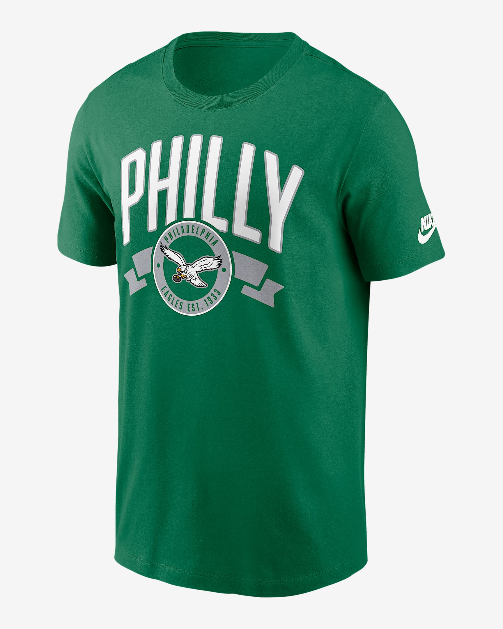 Philadelphia Eagles Rewind Front And Back Hit Essential Men's Nike NFL T-Shirt - Kelly Green