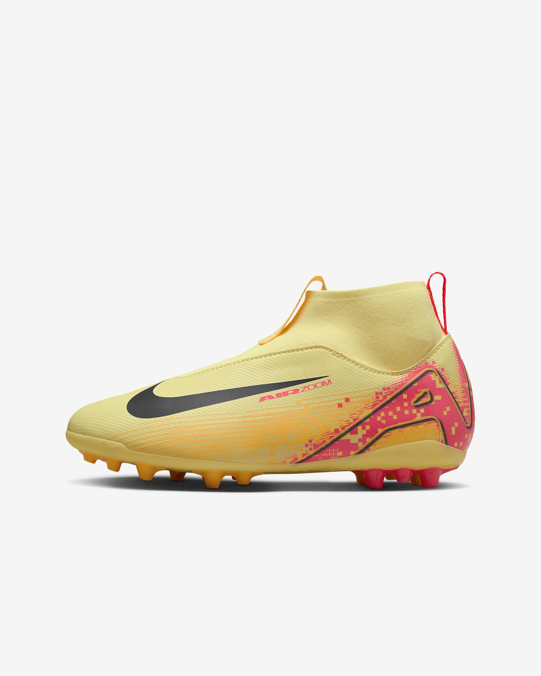 Chaussure de foot montante à crampons AG Nike Jr. Mercurial Superfly 10 Academy « Kylian Mbappé » pour ado - Light Laser Orange/Armory Navy